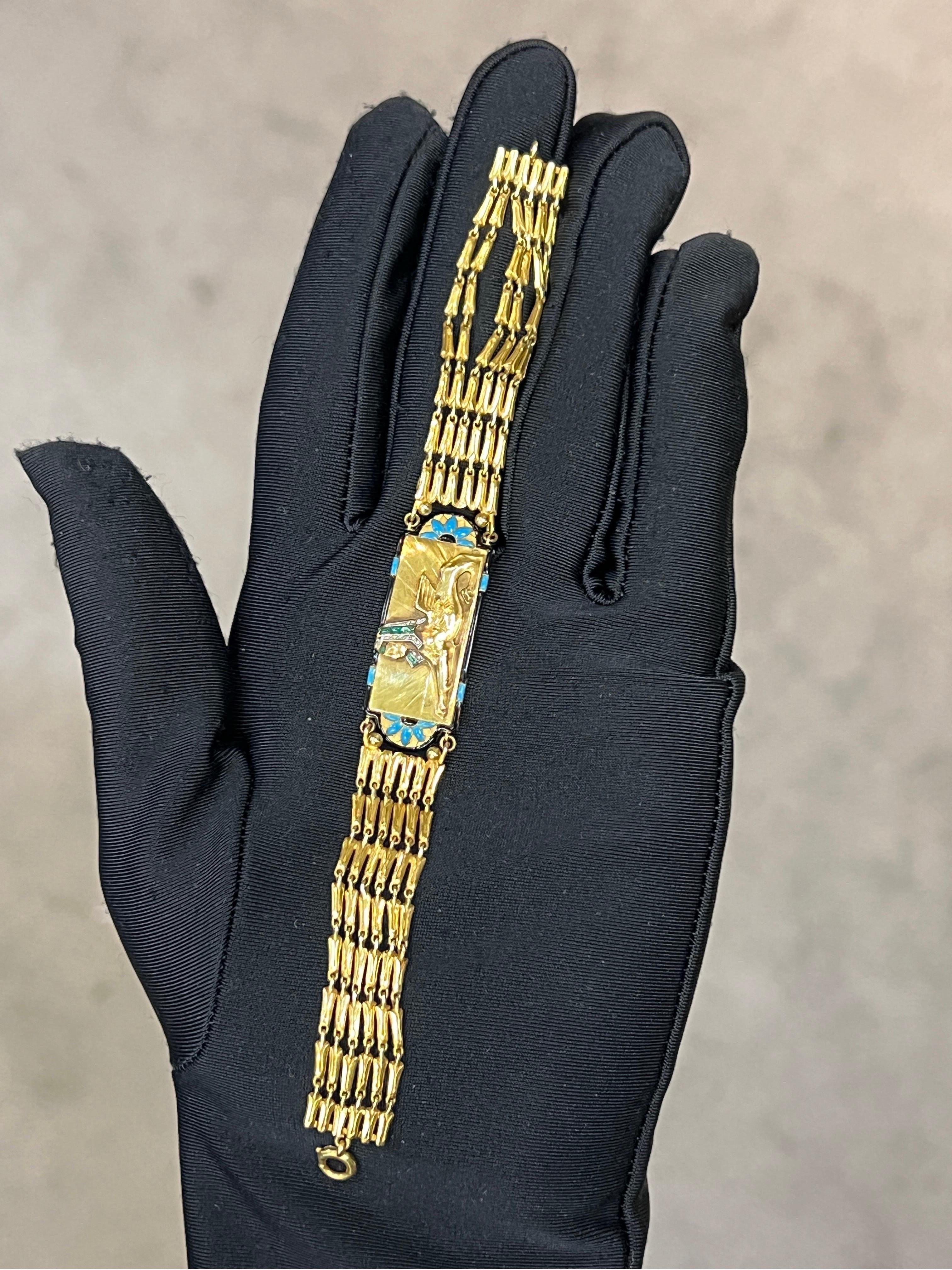 Cartier Egyptian Revival Bracelet In Excellent Condition For Sale In New York, NY
