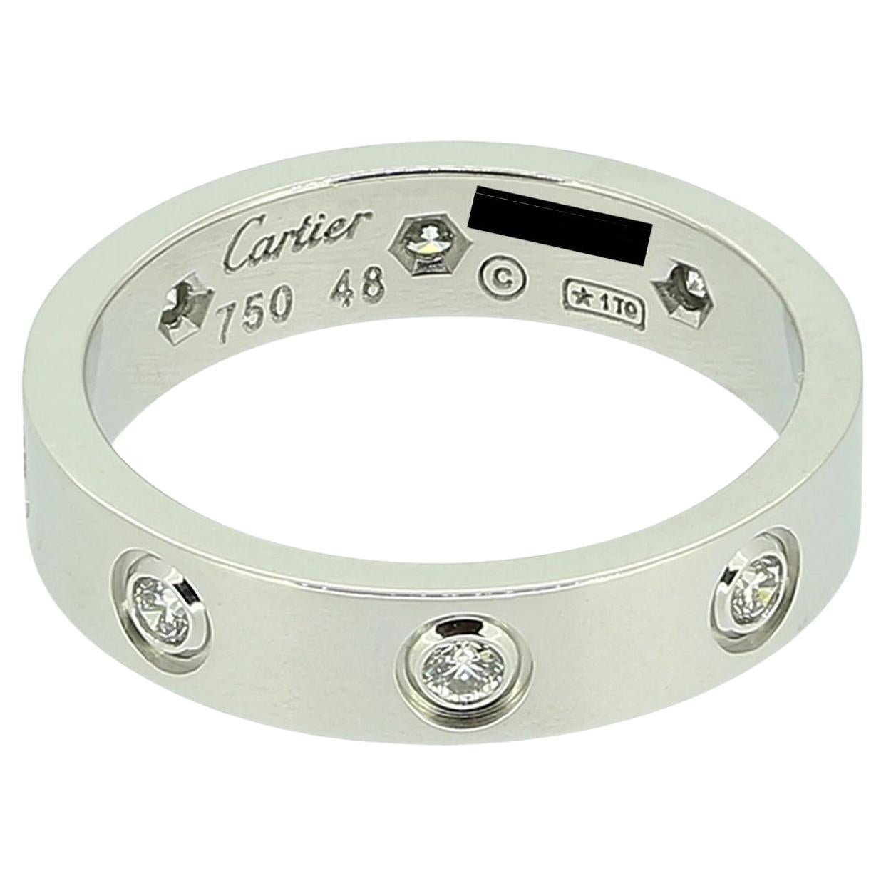 Cartier LOVE Ring mit acht Diamanten, Größe I (48)
