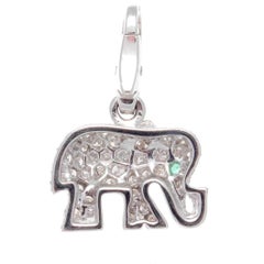 Cartier Elephant Diamond Emerald Gold Charm