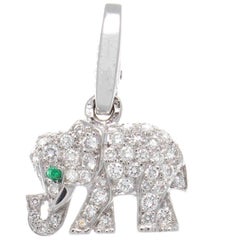 Cartier Elephant Diamond Emerald Gold Charm