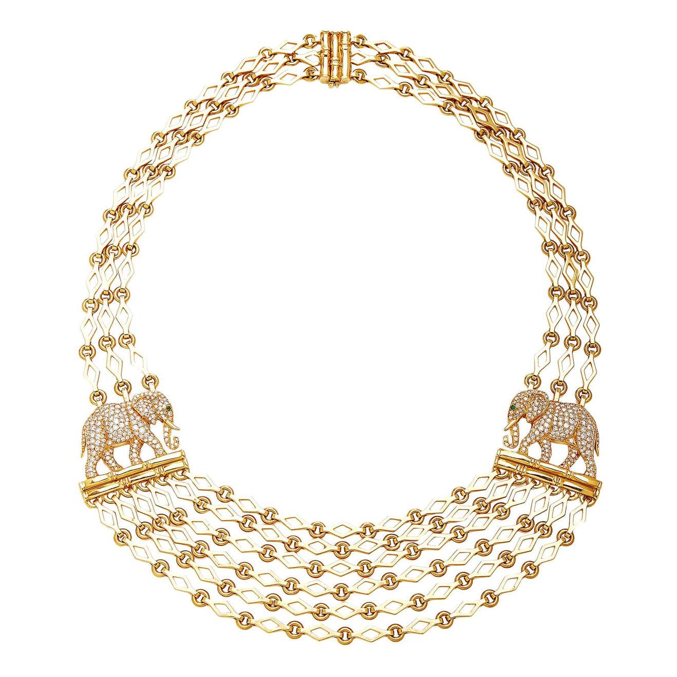 Cartier elephant necklace Clearance