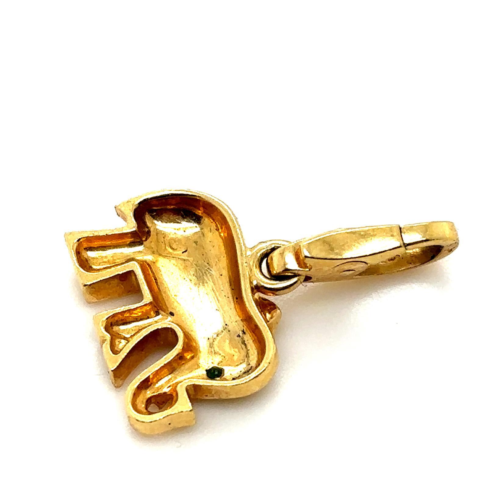 Cartier Elephant Emerald 18 Karat Yellow Gold Charm For Sale 6