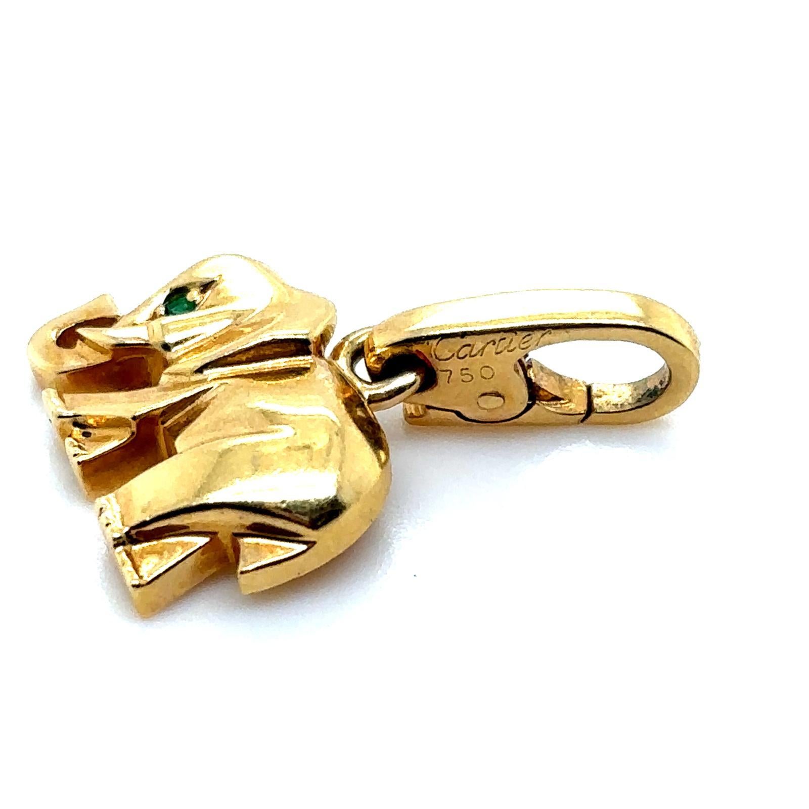 Cartier Elephant Emerald 18 Karat Yellow Gold Charm For Sale 2