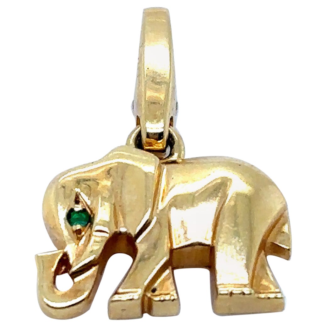 Cartier Elefant Smaragd 18 Karat Gelbgold Charme