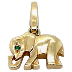 Cartier Elephant Emerald 18 Karat Yellow Gold Charm