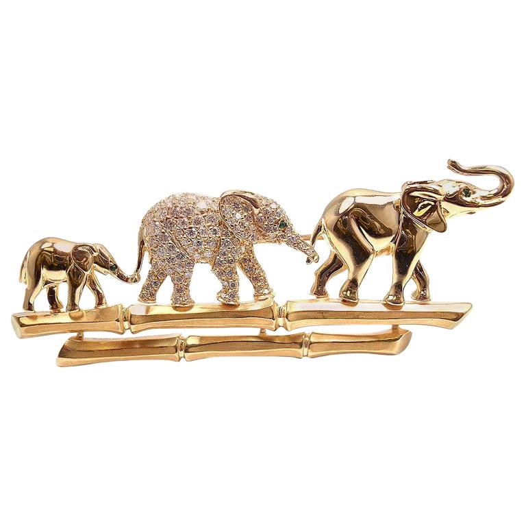 Cartier Broche famille éléphant