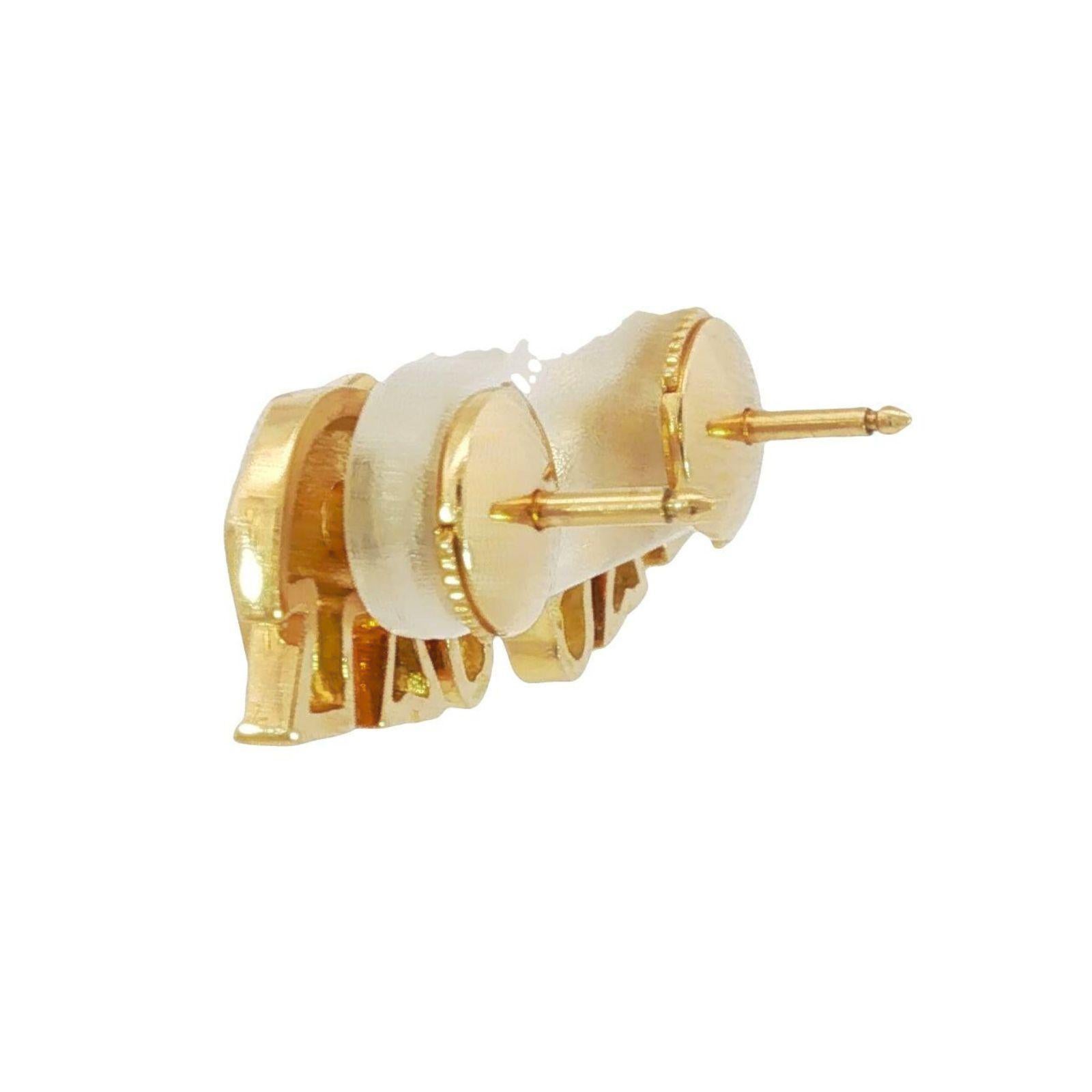 Boucles d'oreilles éléphant Cartier Oeil d'émeraude Or jaune 18K en vente 1