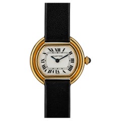 Cartier Ellipse 67081 SM Ladies White Dial 18k YG 1980s