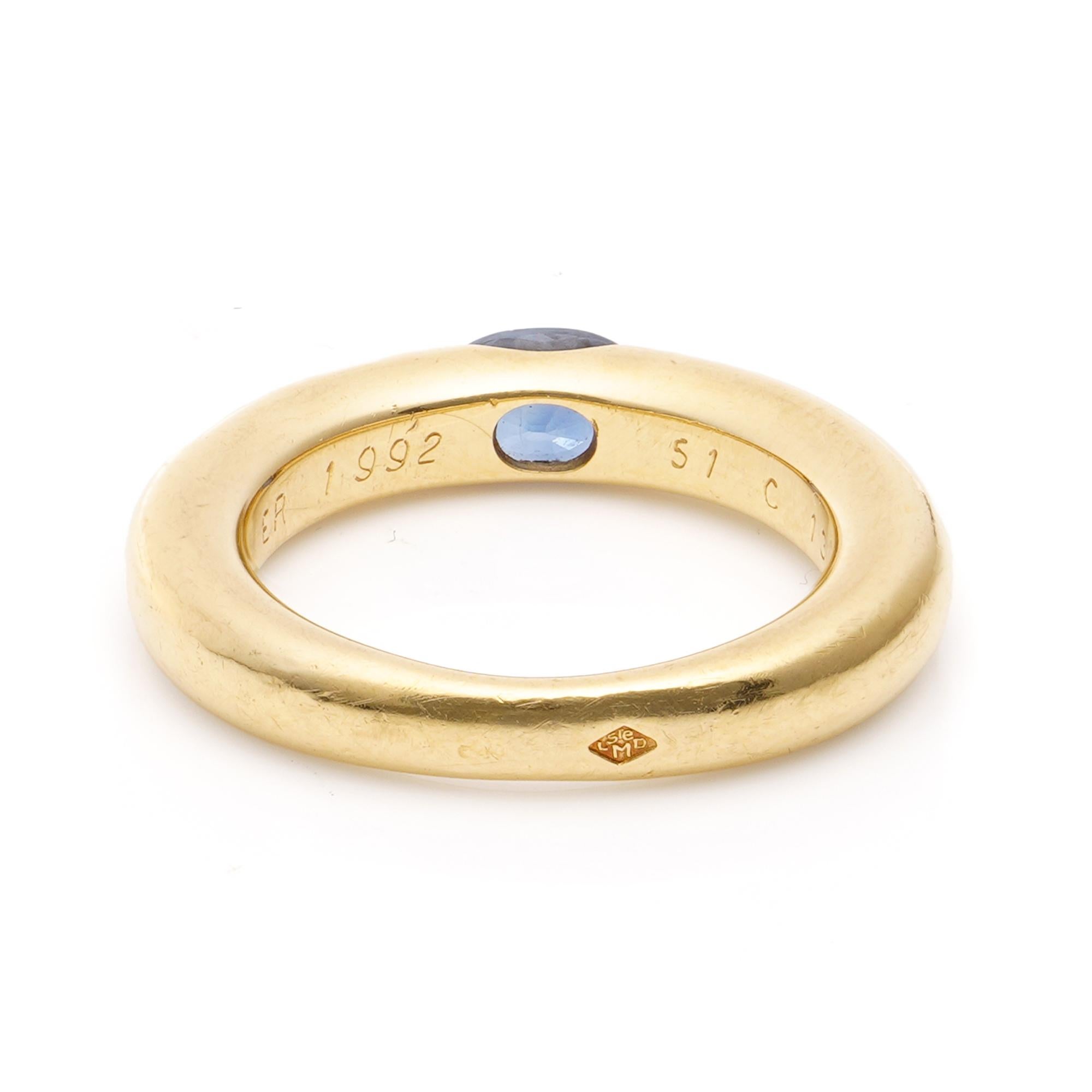 Women's Cartier Ellipse Collection 18k Gold Band Ring with 0.40 cts. of Sapphire  For Sale