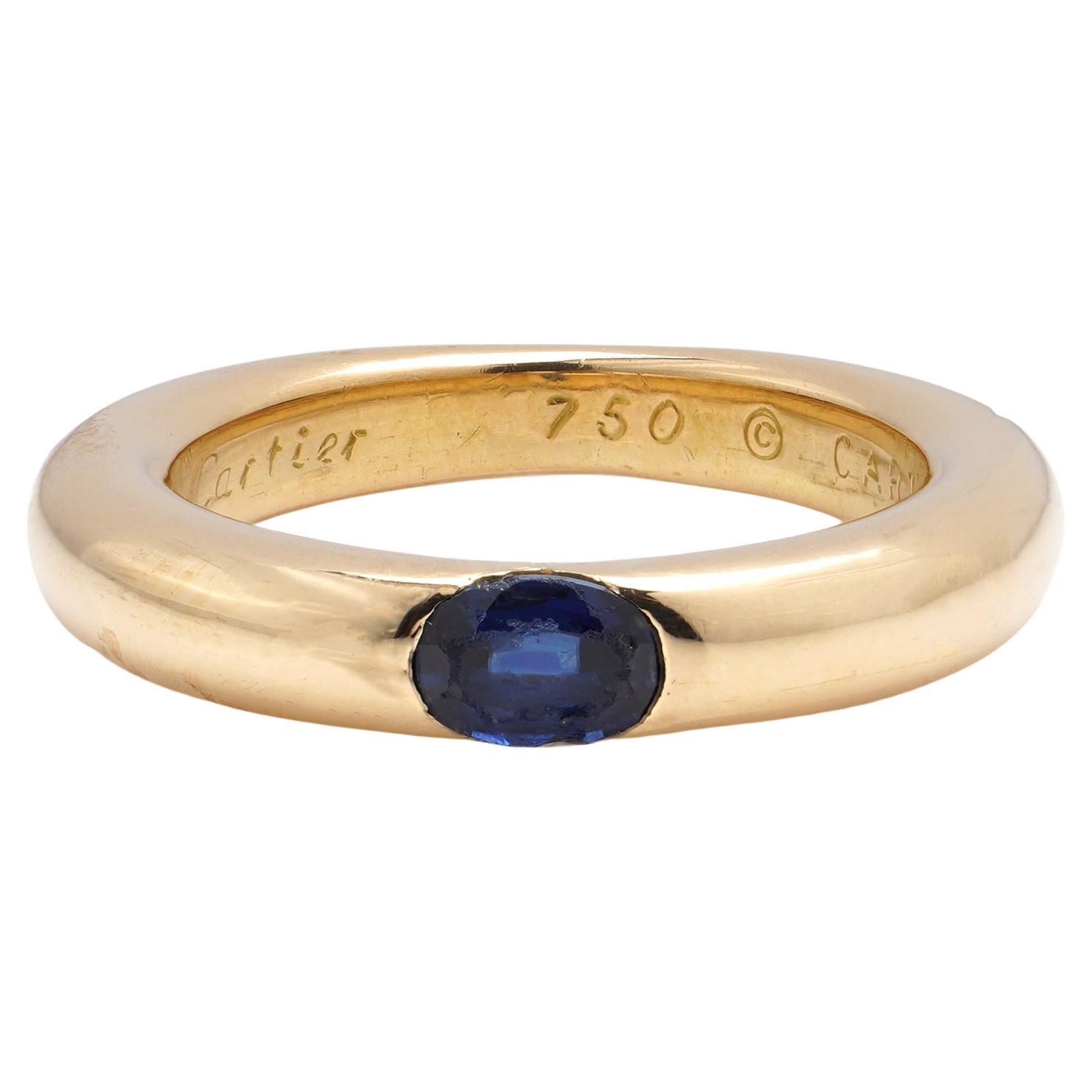 Cartier Ellipse Collection Vintage 18kt Bague En Or Jaune Bande Unie Cartier Ellipse Collection Vintage 18kt Bague En Or Jaune Bande Unie