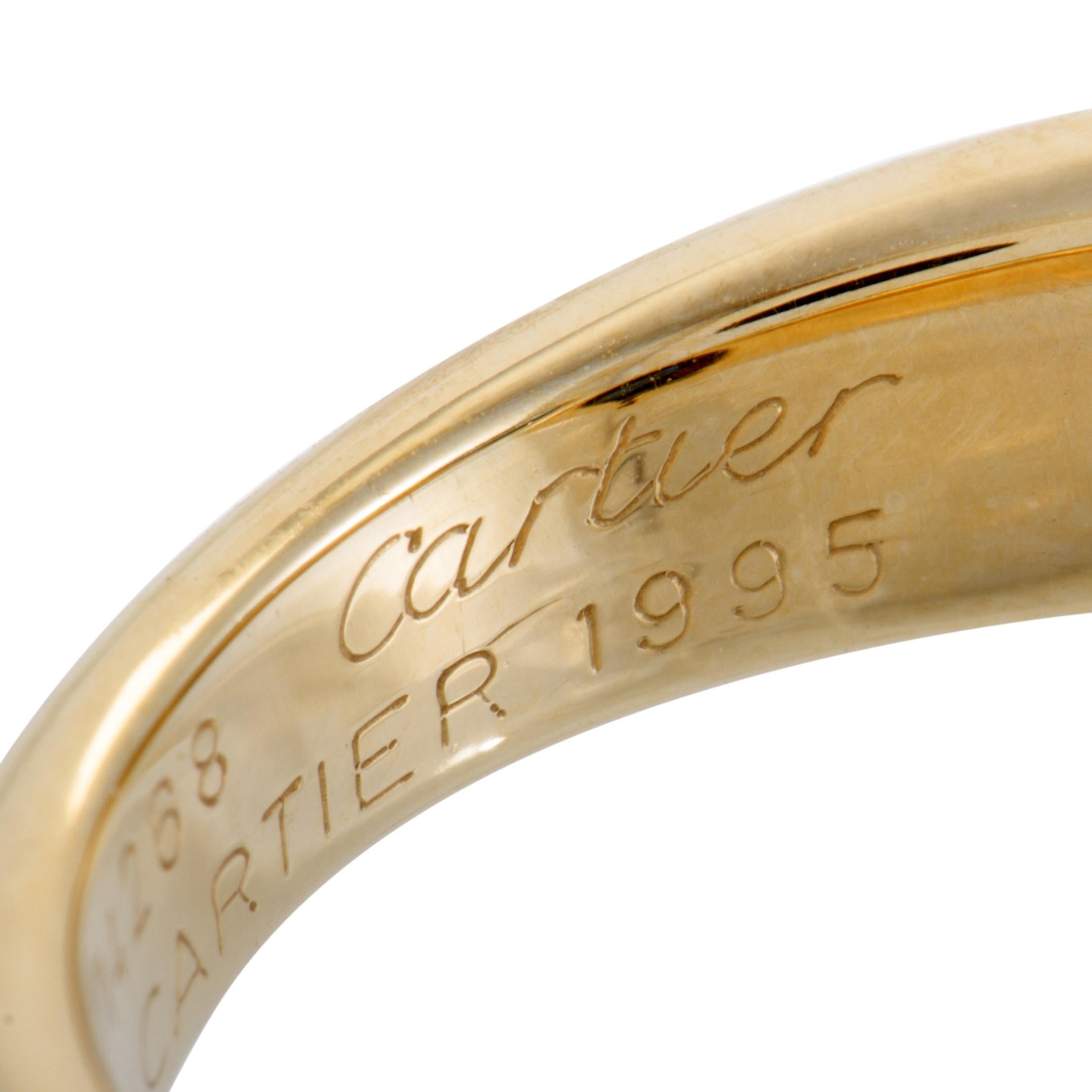 Cartier Ellipse Deux Tête Croisees 18 Karat Yellow Gold Sapphire Band Ring In Excellent Condition In Southampton, PA