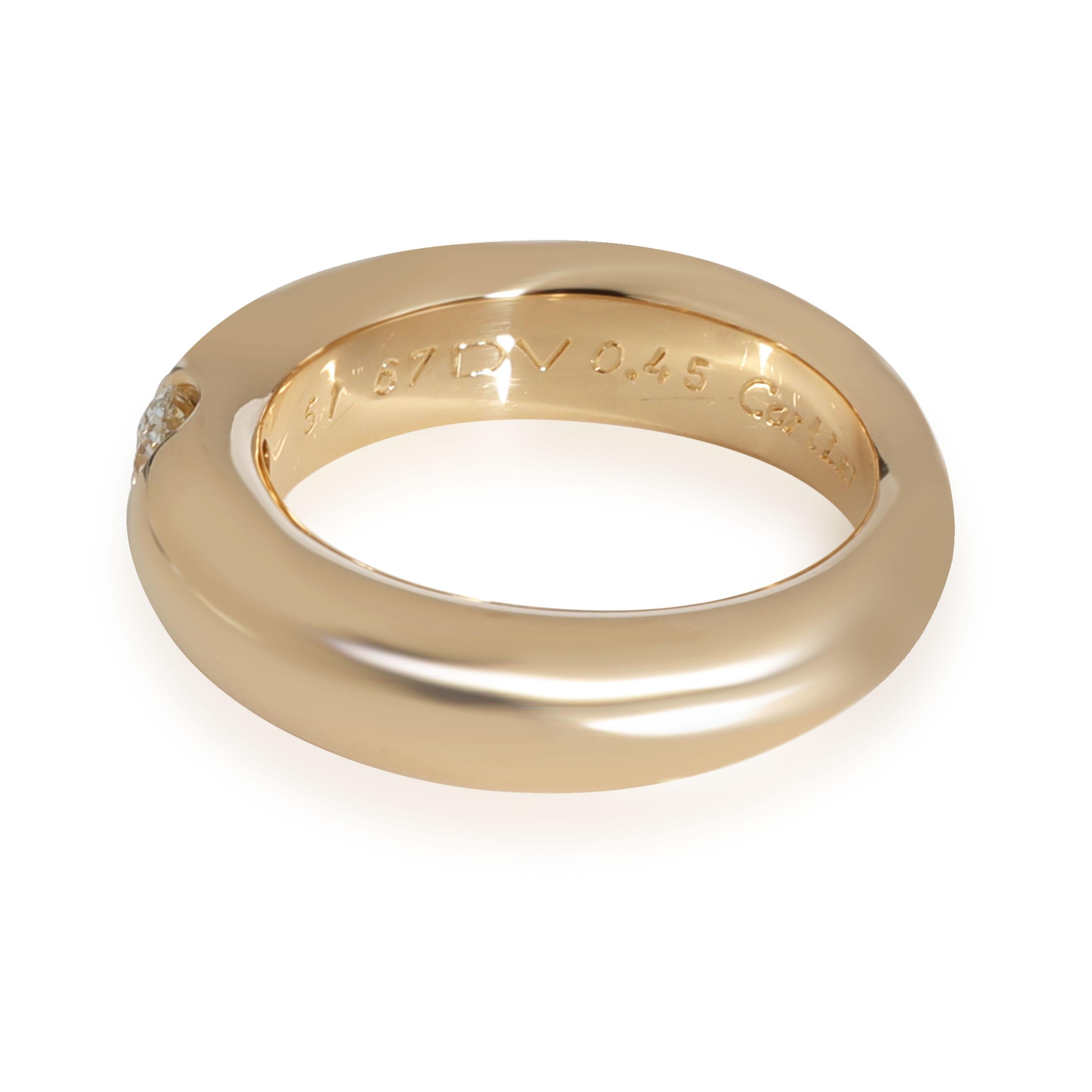 Modern Cartier Ellipse Diamond Ring in 18K Yellow Gold 0.48 CTW