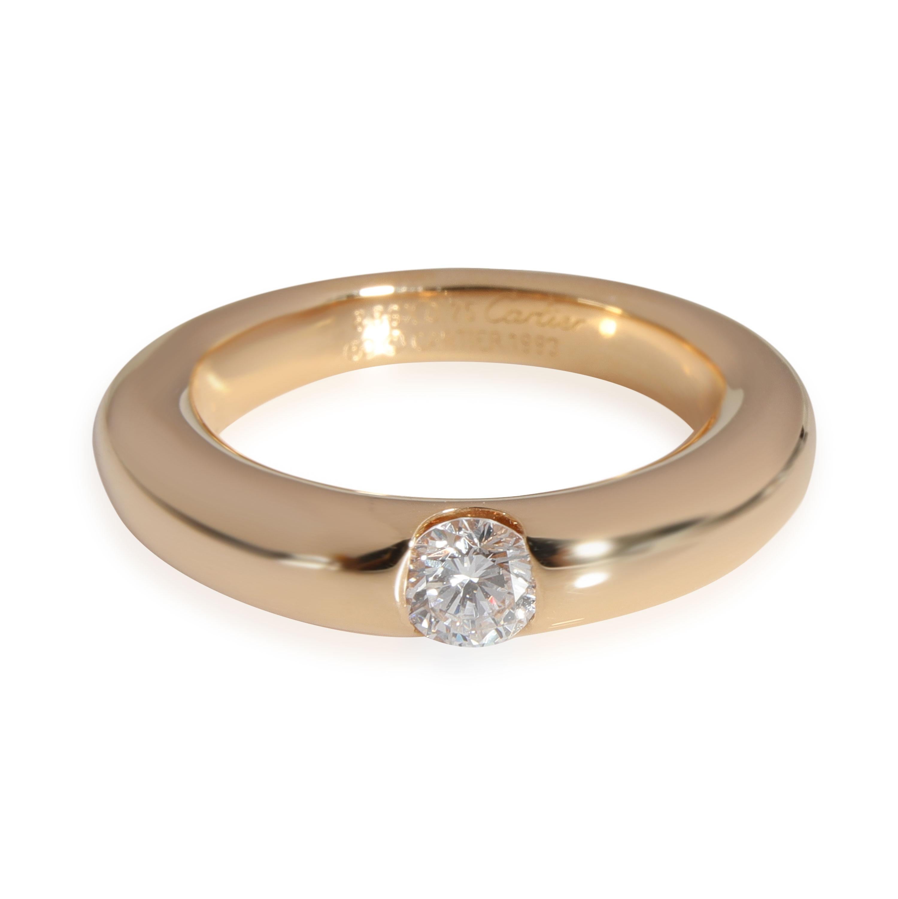 Cartier Ellipse Diamond Ring in 18K Yellow Gold E-F VS1 0.25 CTW In Excellent Condition In New York, NY
