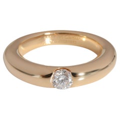 Cartier Ellipse Diamond Ring in 18K Yellow Gold E-F VS1 0.25 CTW