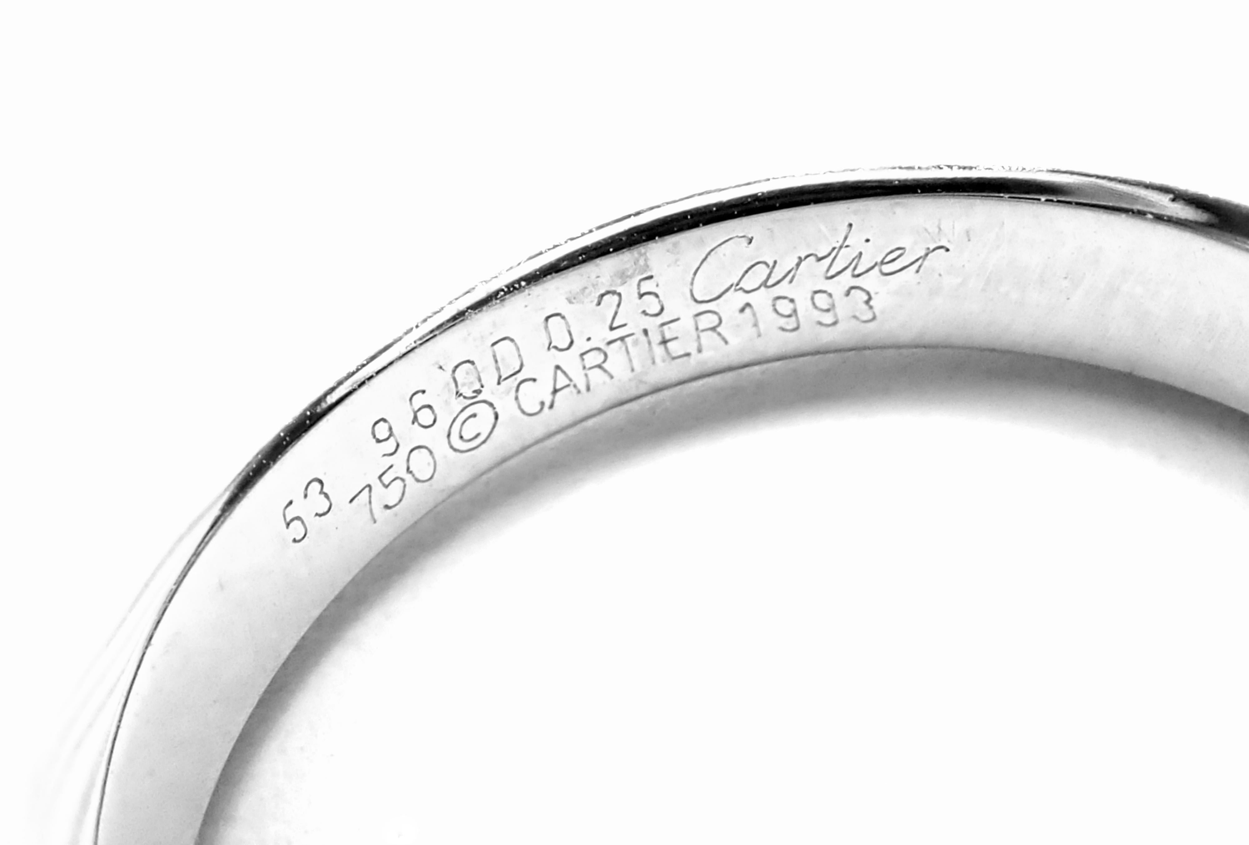 Women's or Men's Cartier Ellipse Diamond White Gold Band Ring