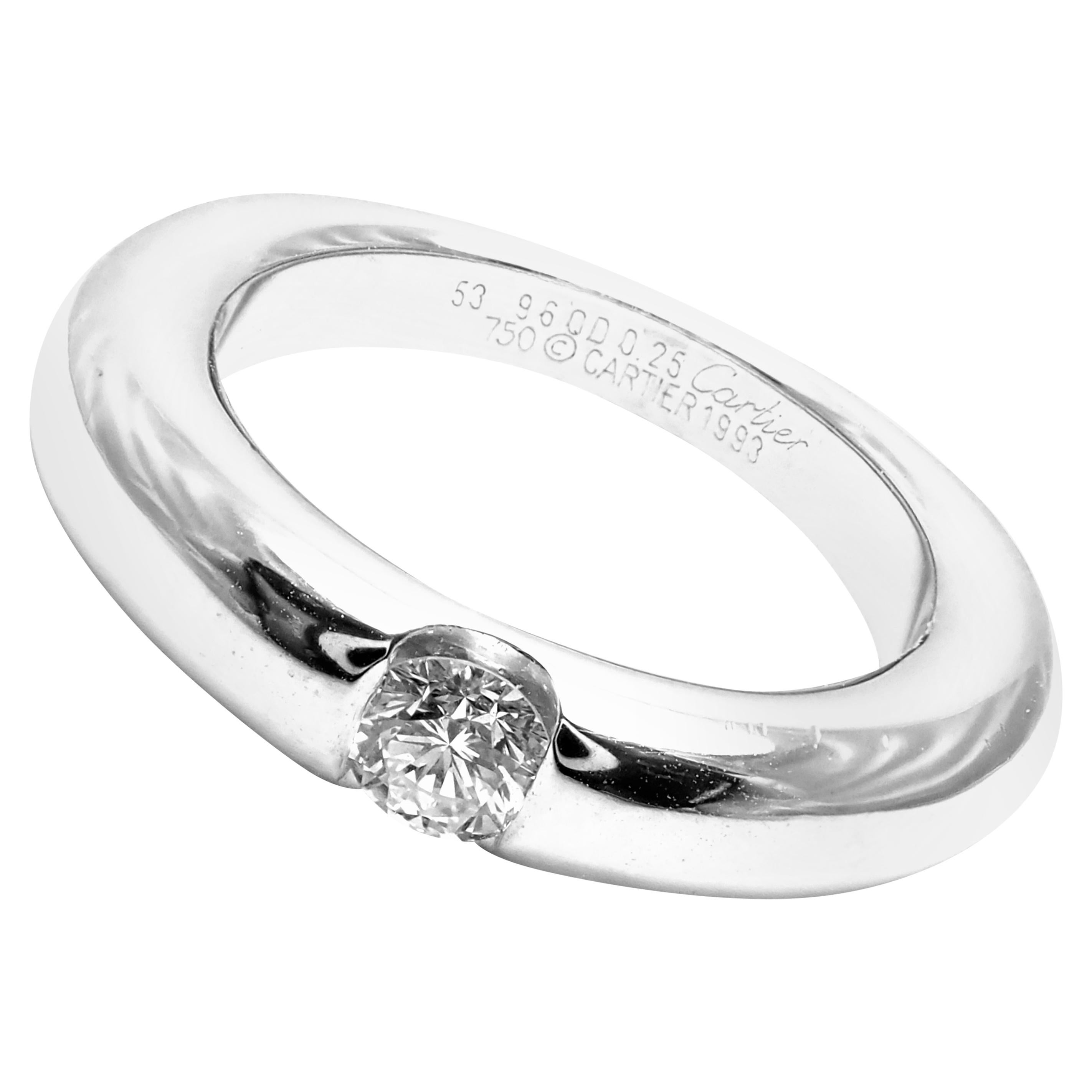 Cartier Ellipse Diamond White Gold Band Ring