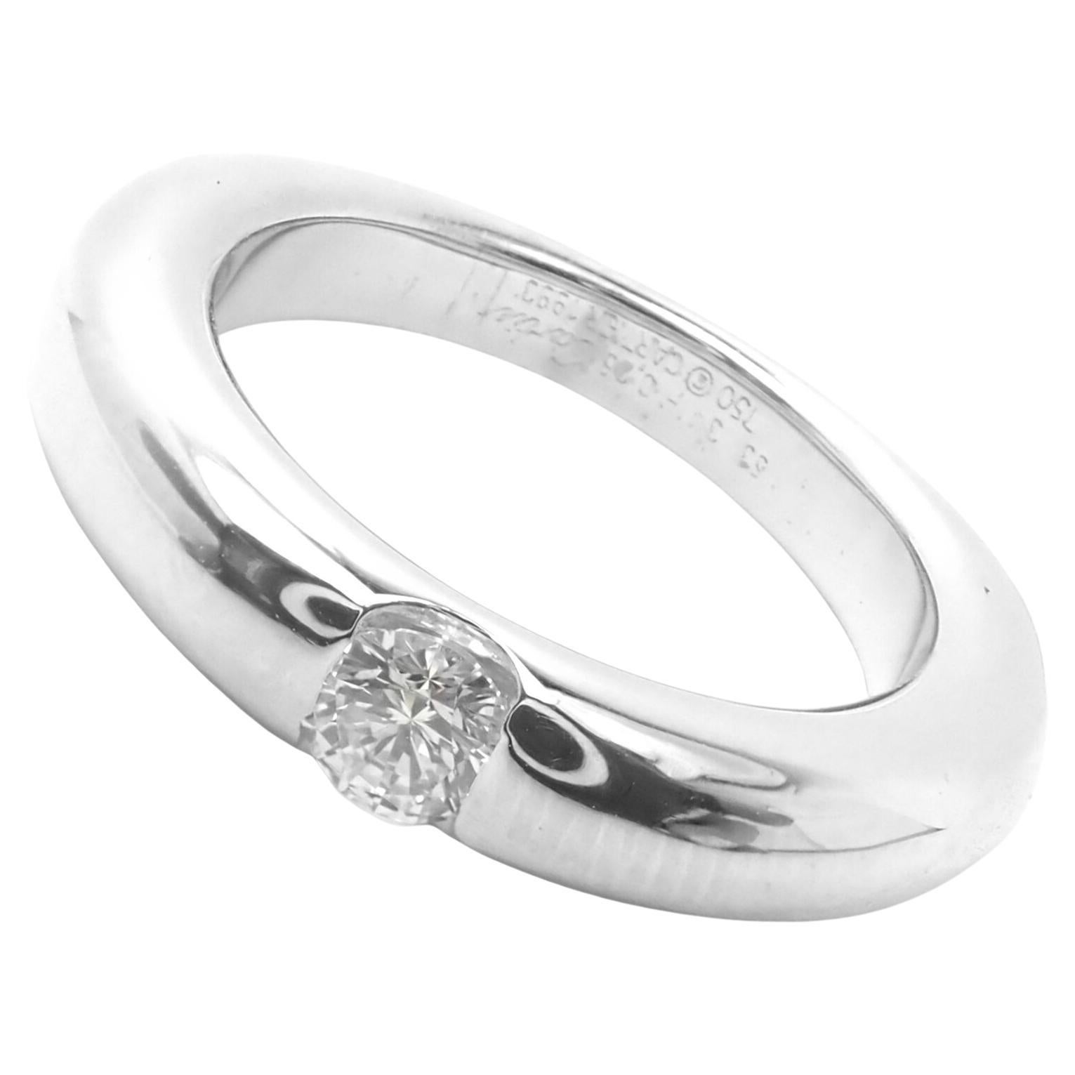 Cartier Ellipse Diamond White Gold Band Ring For Sale