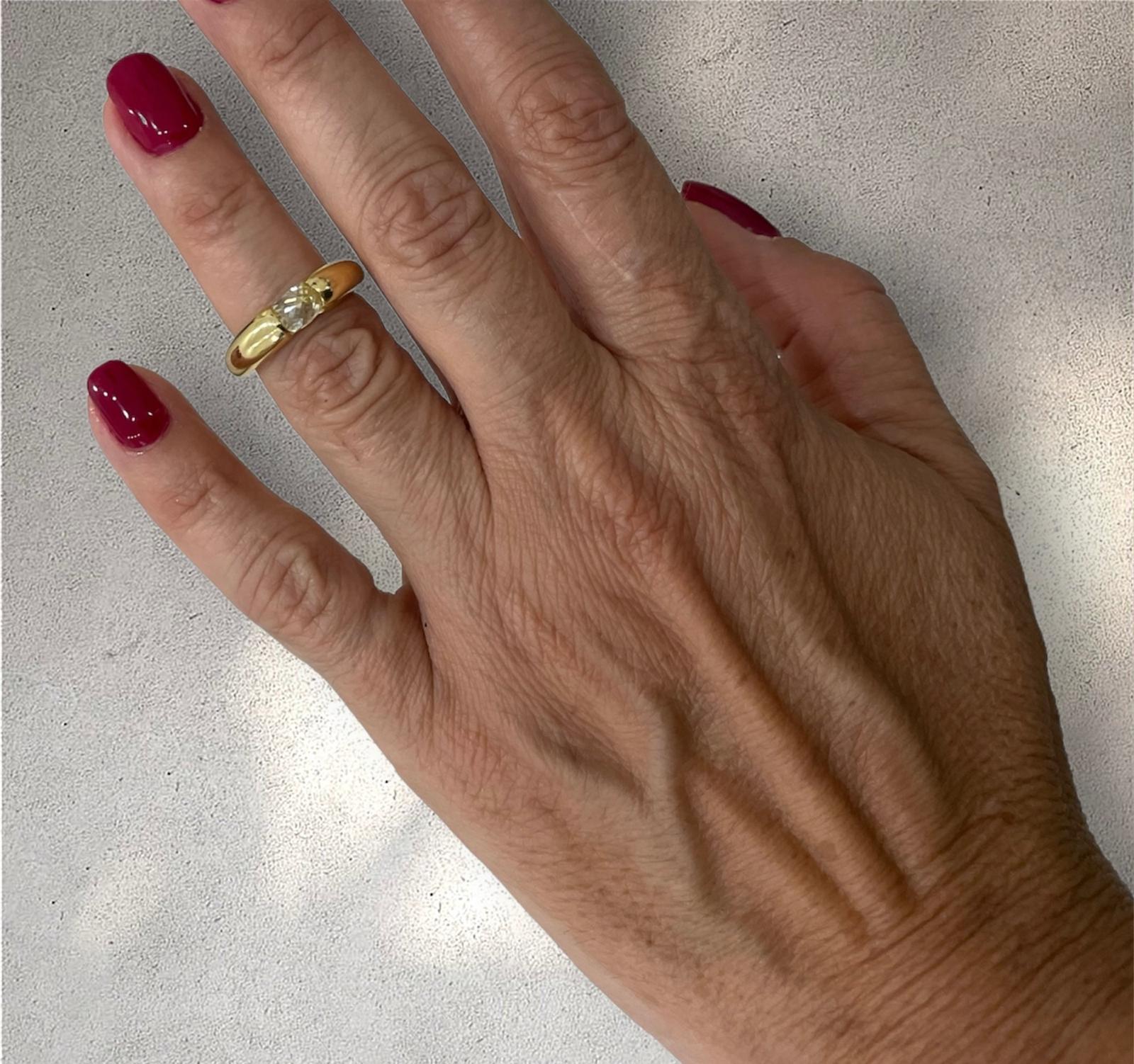 Cartier Ellipse Diamond Yellow Gold Band Ring 2