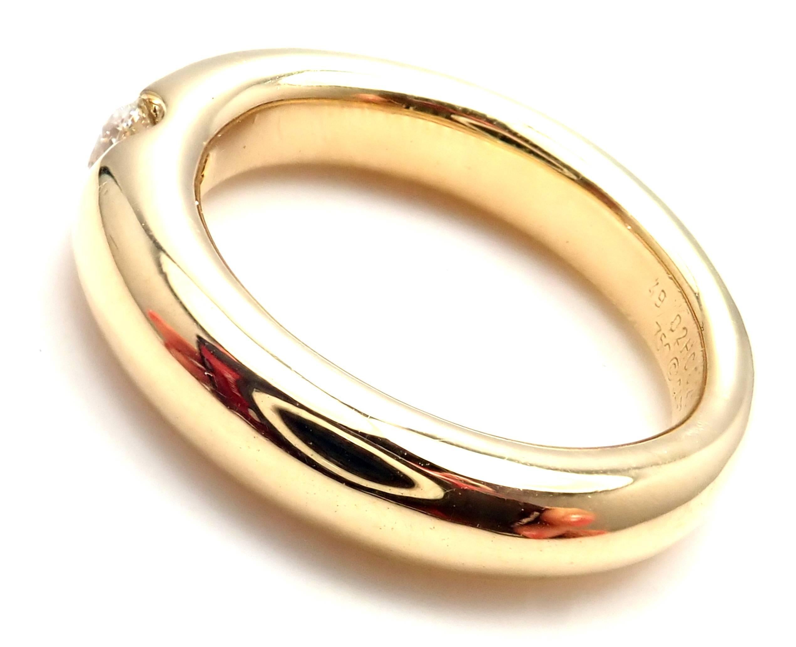 Cartier Ellipse Diamond Yellow Gold Band Ring In New Condition In Holland, PA
