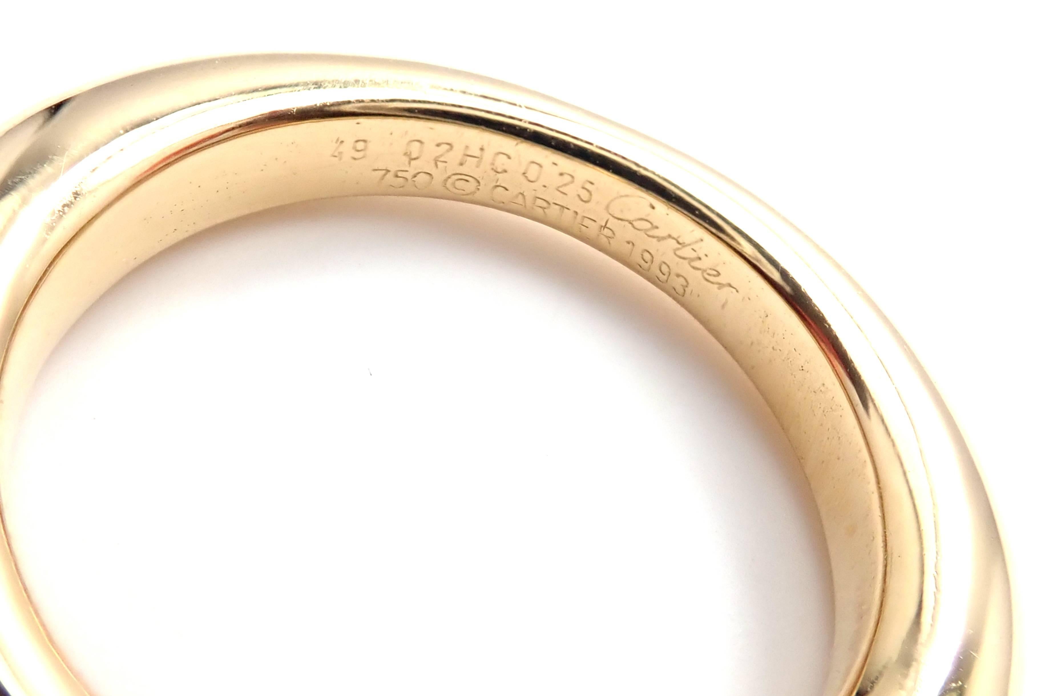 Women's or Men's Cartier Ellipse Diamond Yellow Gold Band Ring