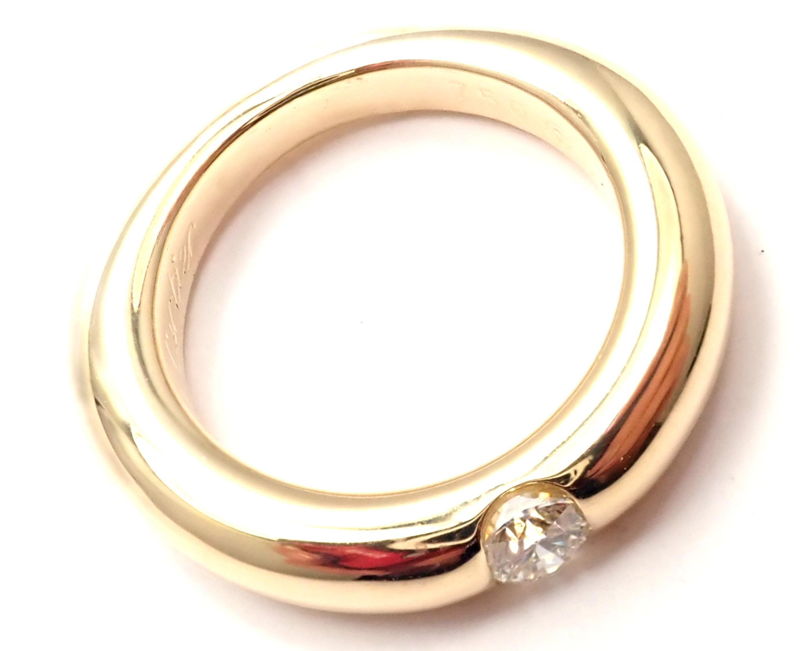 Cartier Ellipse Diamond Yellow Gold Band Ring In Excellent Condition In Holland, PA