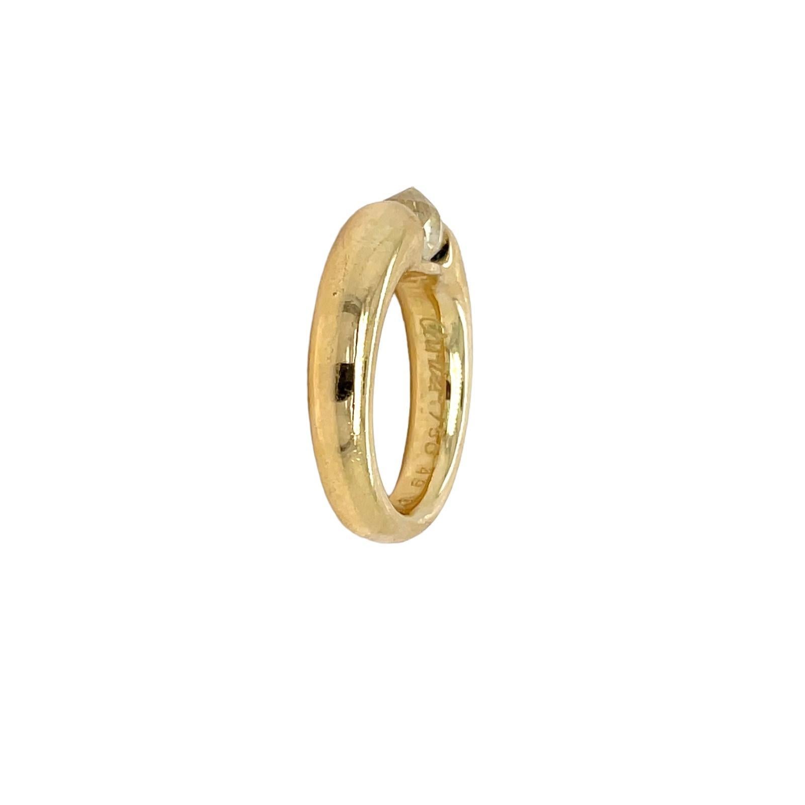 Briolette Cut Cartier Ellipse Diamond Yellow Gold Band Ring
