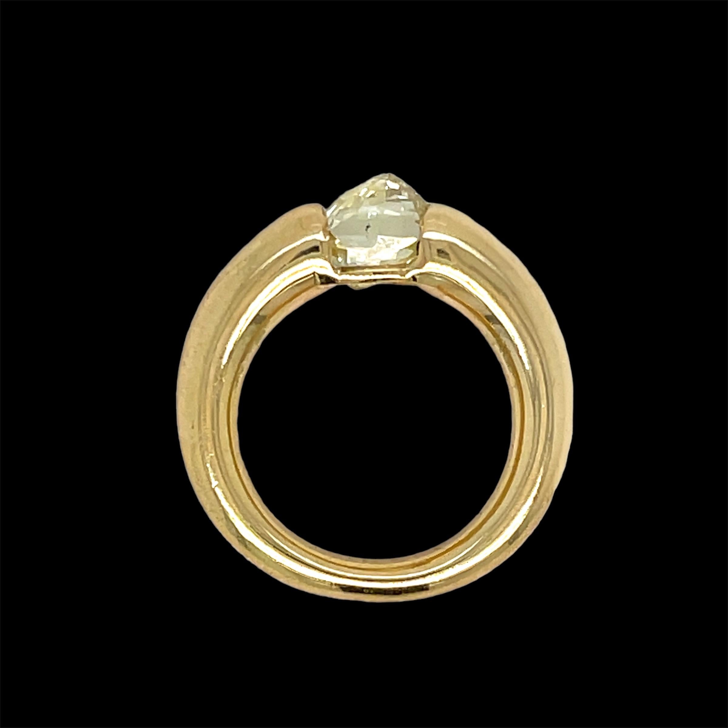 Women's or Men's Cartier Ellipse Diamond Yellow Gold Band Ring