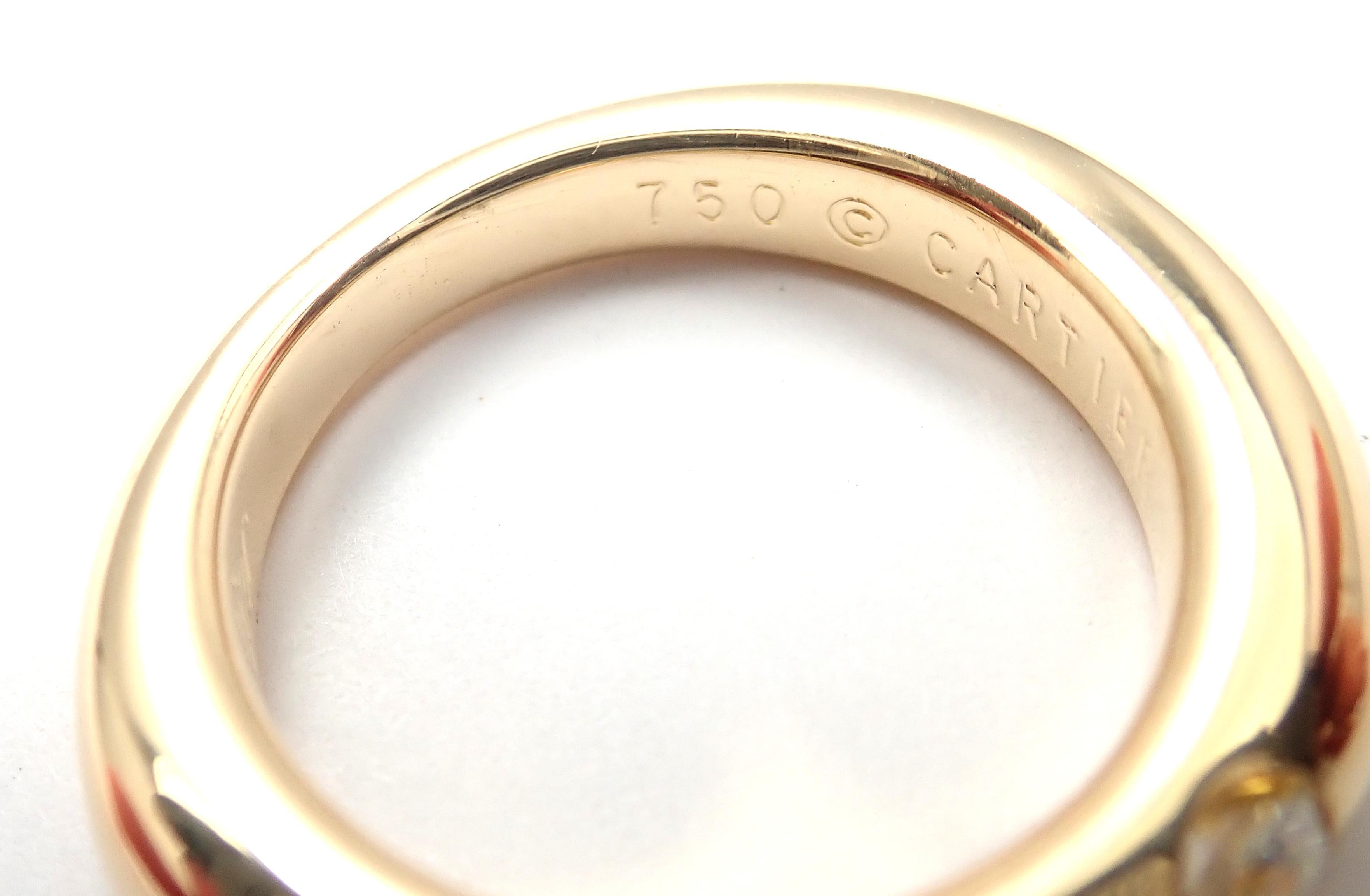 Cartier Ellipse Diamond Yellow Gold Band Ring 2