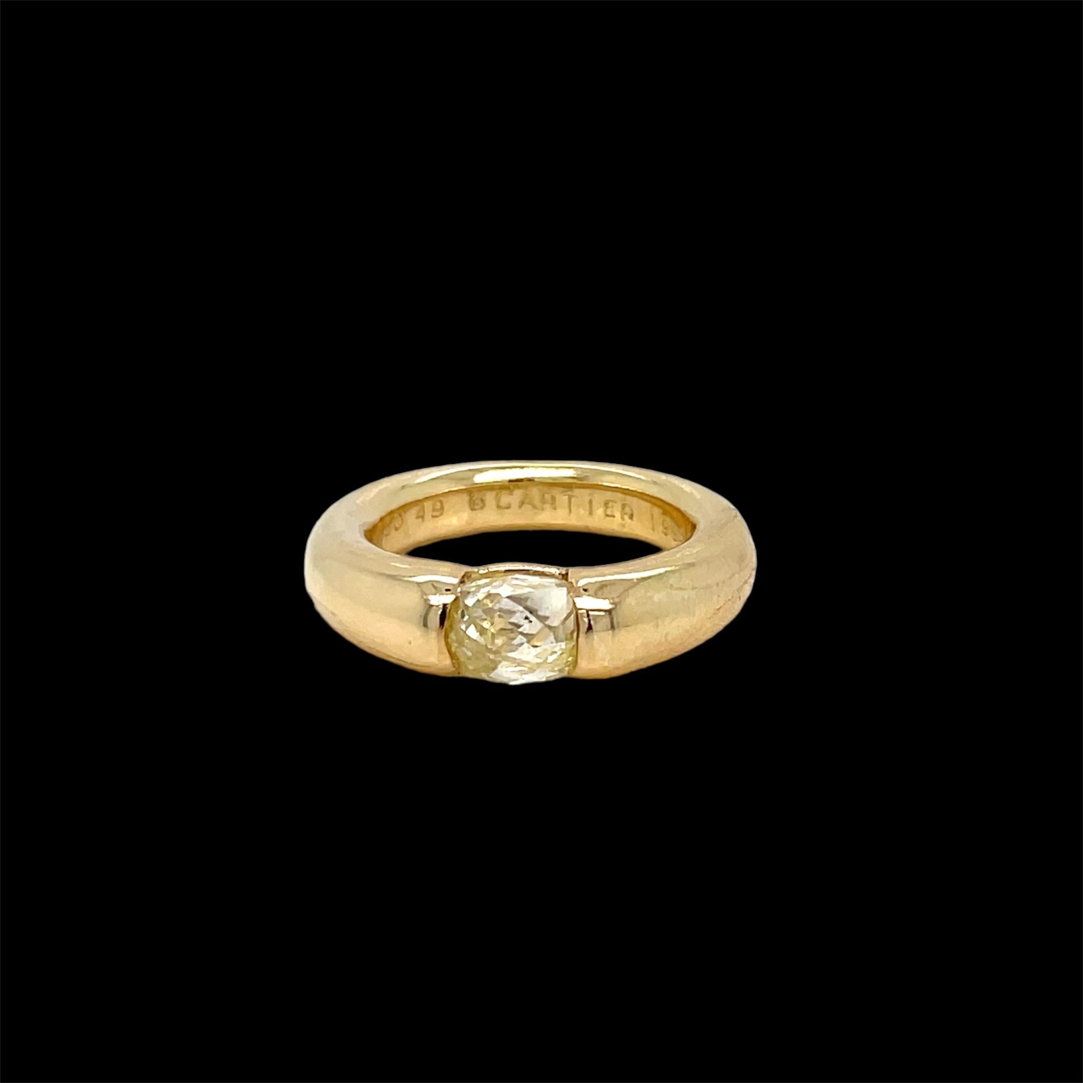 Cartier Ellipse Diamond Yellow Gold Band Ring 1