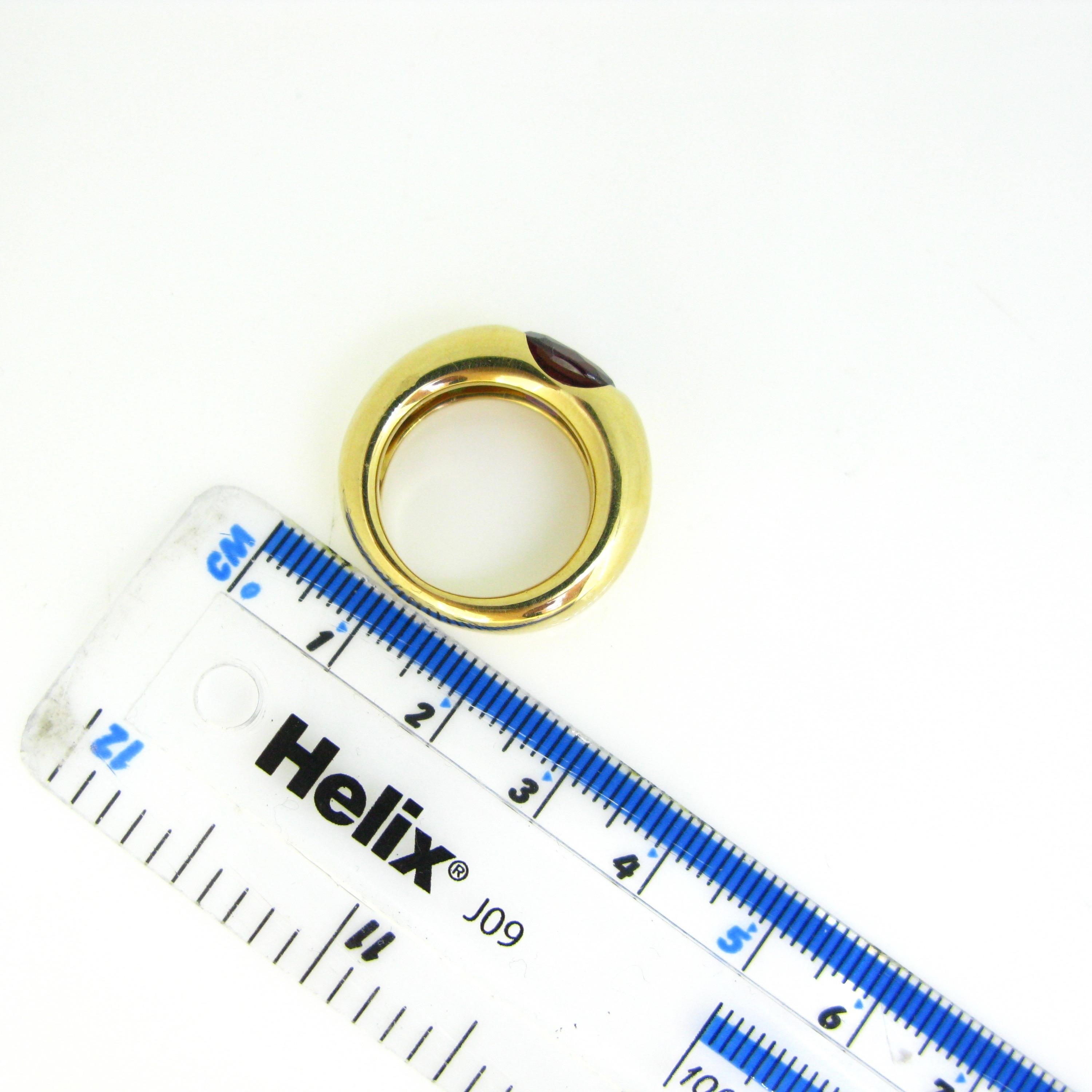 Cartier Ellipse Garnet Yellow Gold Band Ring 1