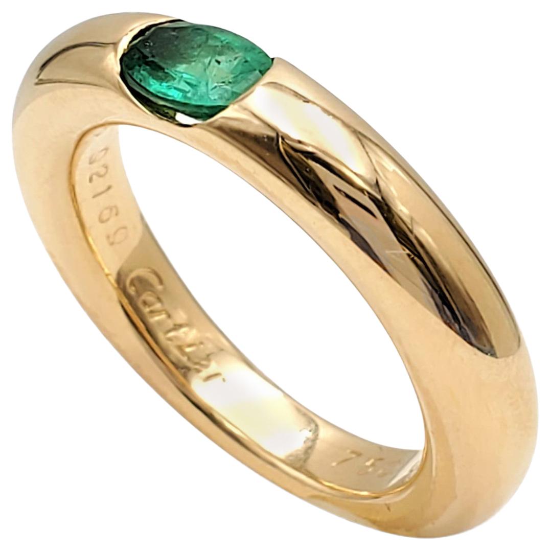 Cartier 'Ellipse' Gold and Emerald Ring 