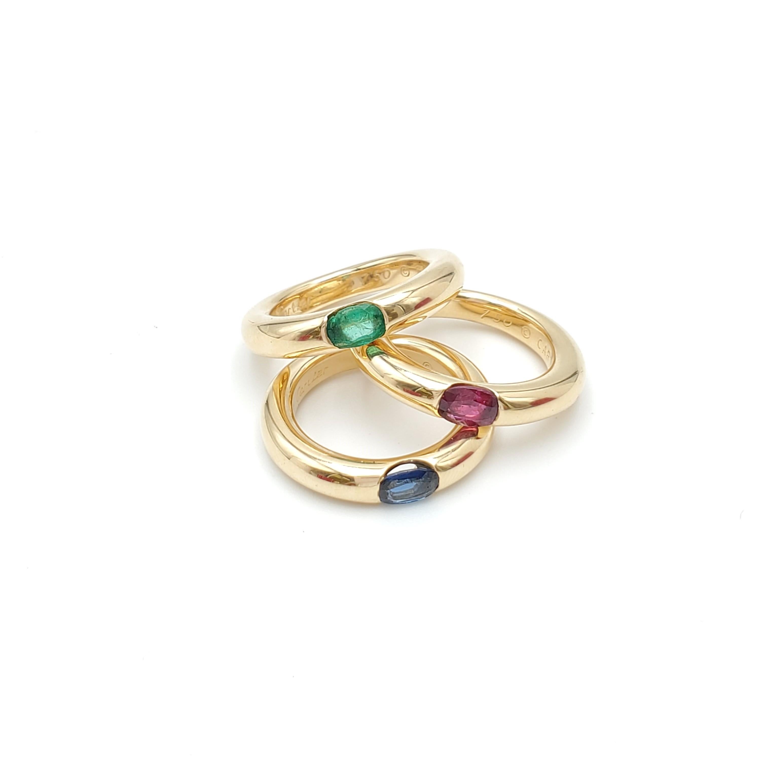 Women's Cartier 'Ellipse' Gold and Ruby Ring