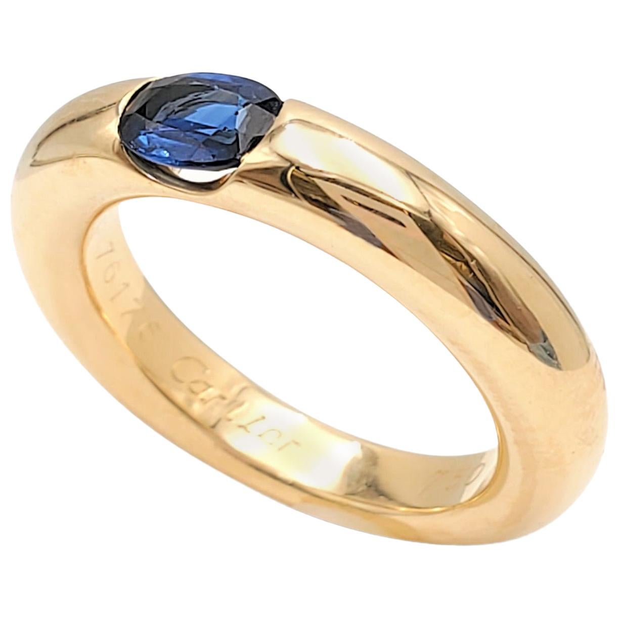 Cartier 'Ellipse' Gold and Sapphire Ring