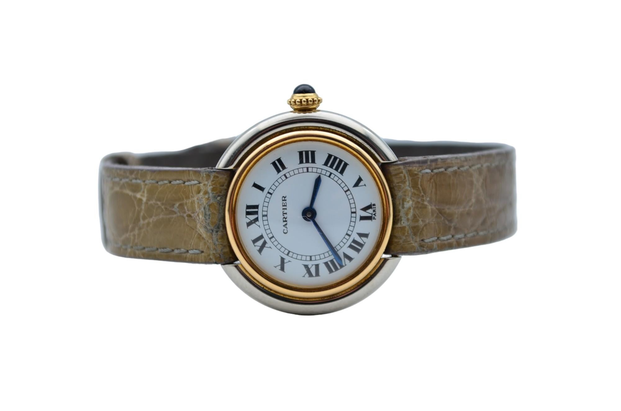Cartier Ellipse Gondole Lady Vendome 26mm White Roman Dial Ref 67113 In Excellent Condition In București, București