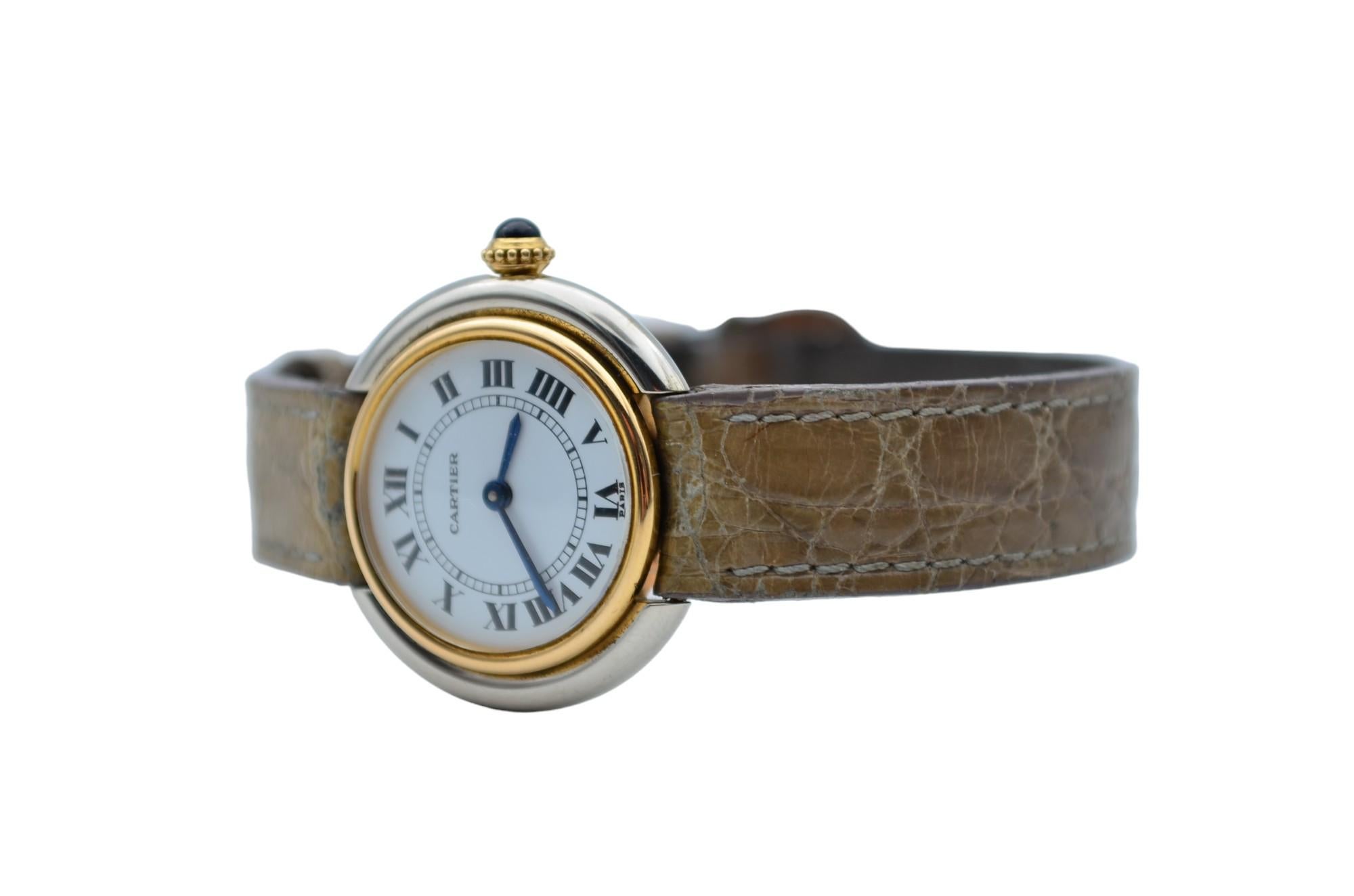 Women's Cartier Ellipse Gondole Lady Vendome 26mm White Roman Dial Ref 67113