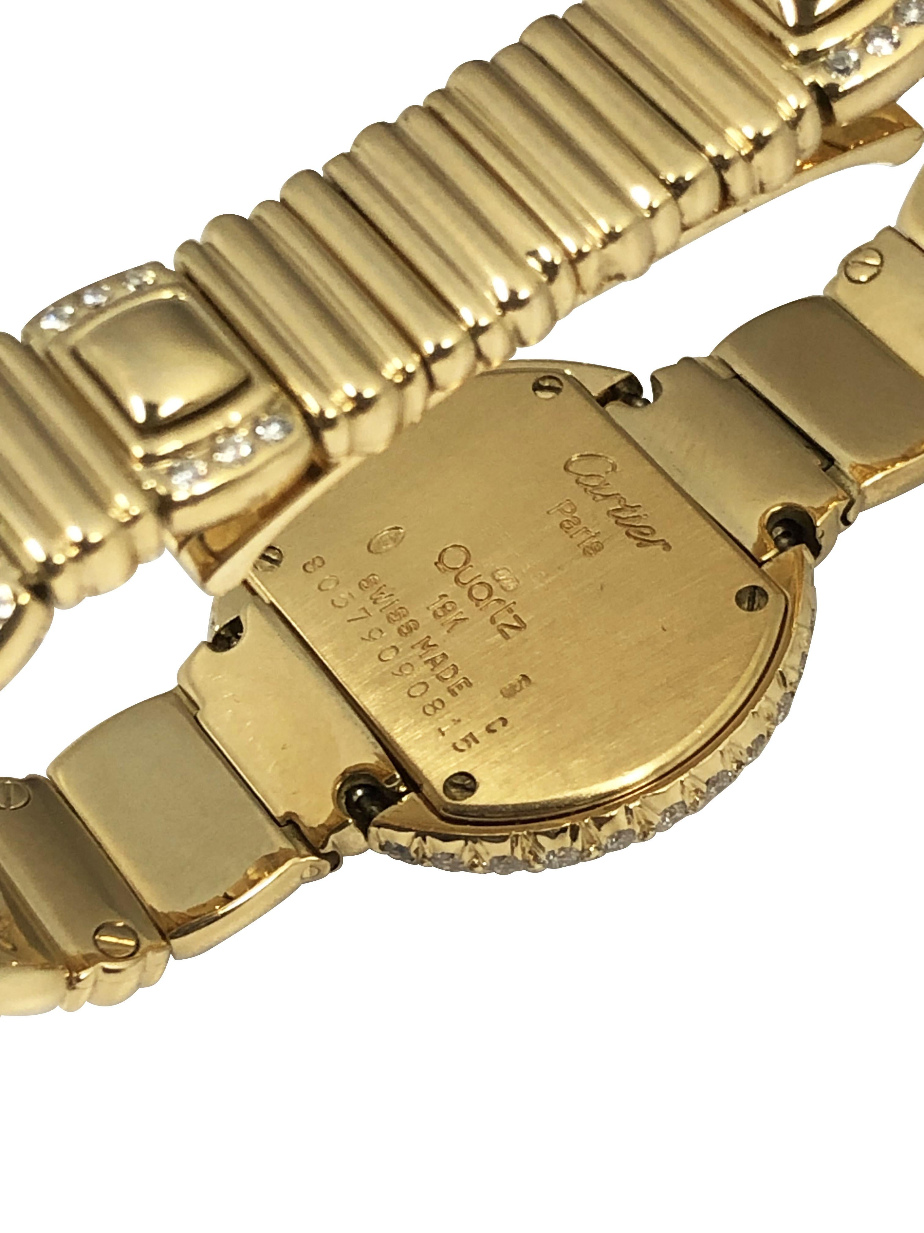 Cartier Ellipse Ladies Yellow Gold and Diamond Wrist Watch (Rundschliff) im Angebot