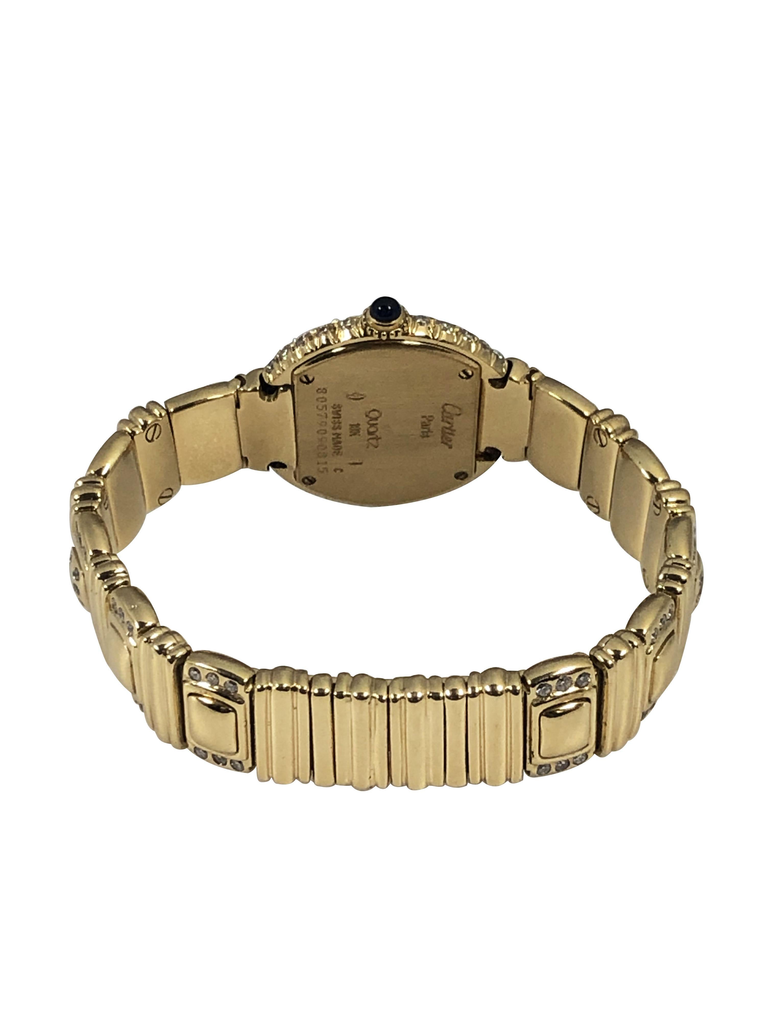 Cartier Ellipse Ladies Yellow Gold and Diamond Wrist Watch Damen im Angebot