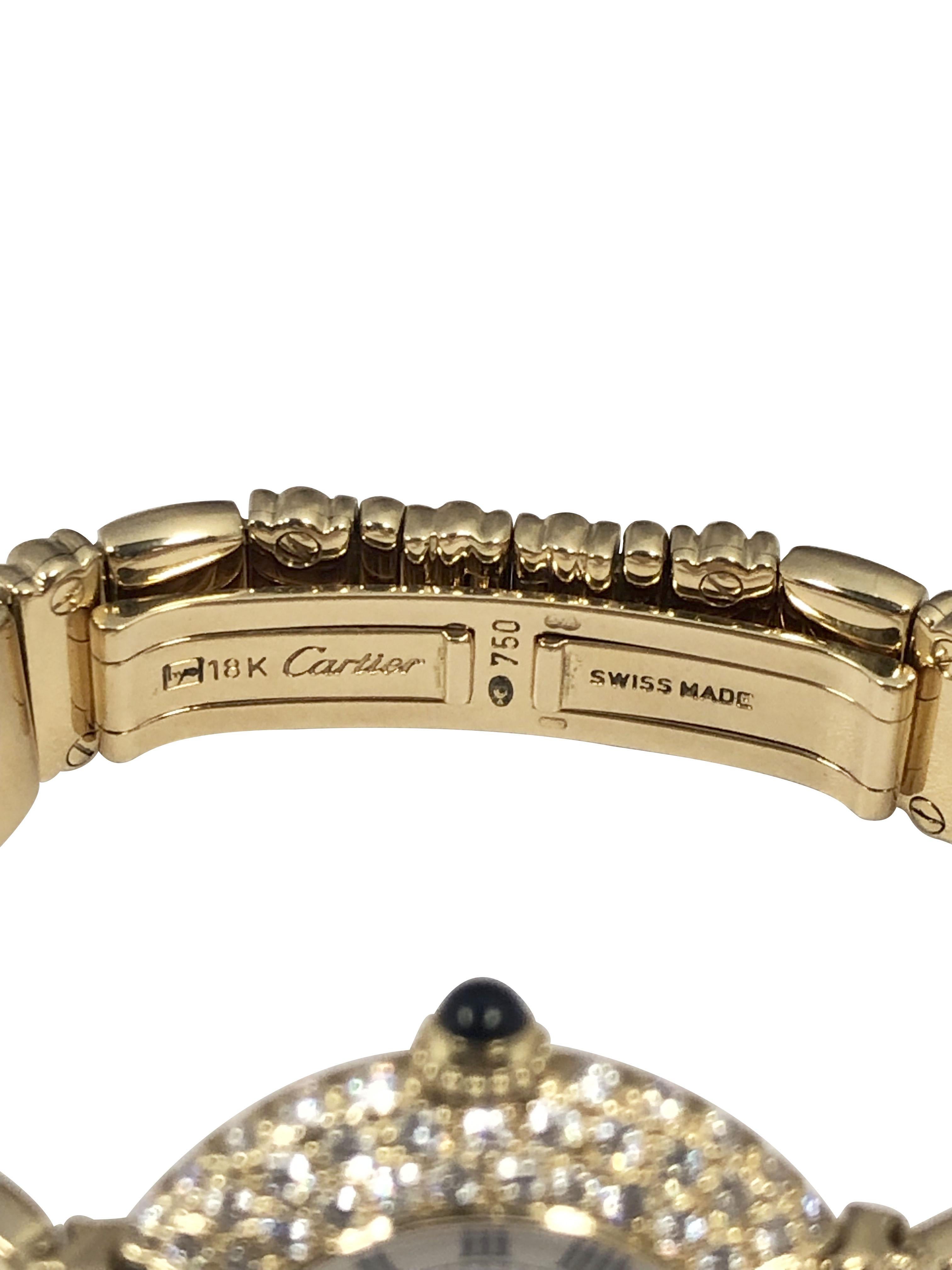 Cartier Ellipse Ladies Yellow Gold and Diamond Wrist Watch im Angebot 1