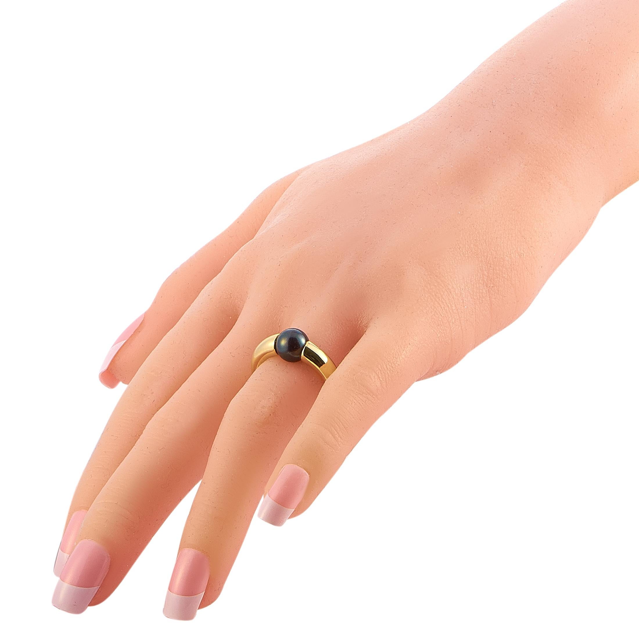 Cartier Ellipse Onyx Yellow Gold Ring 2