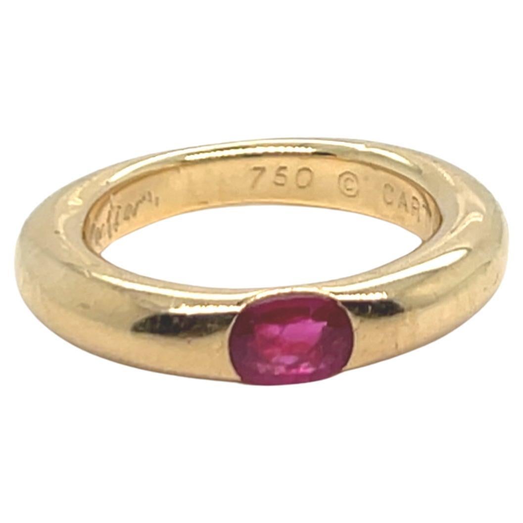 Cartier Ellipse Oval Rubin Gelbgold 18 Karat Ring