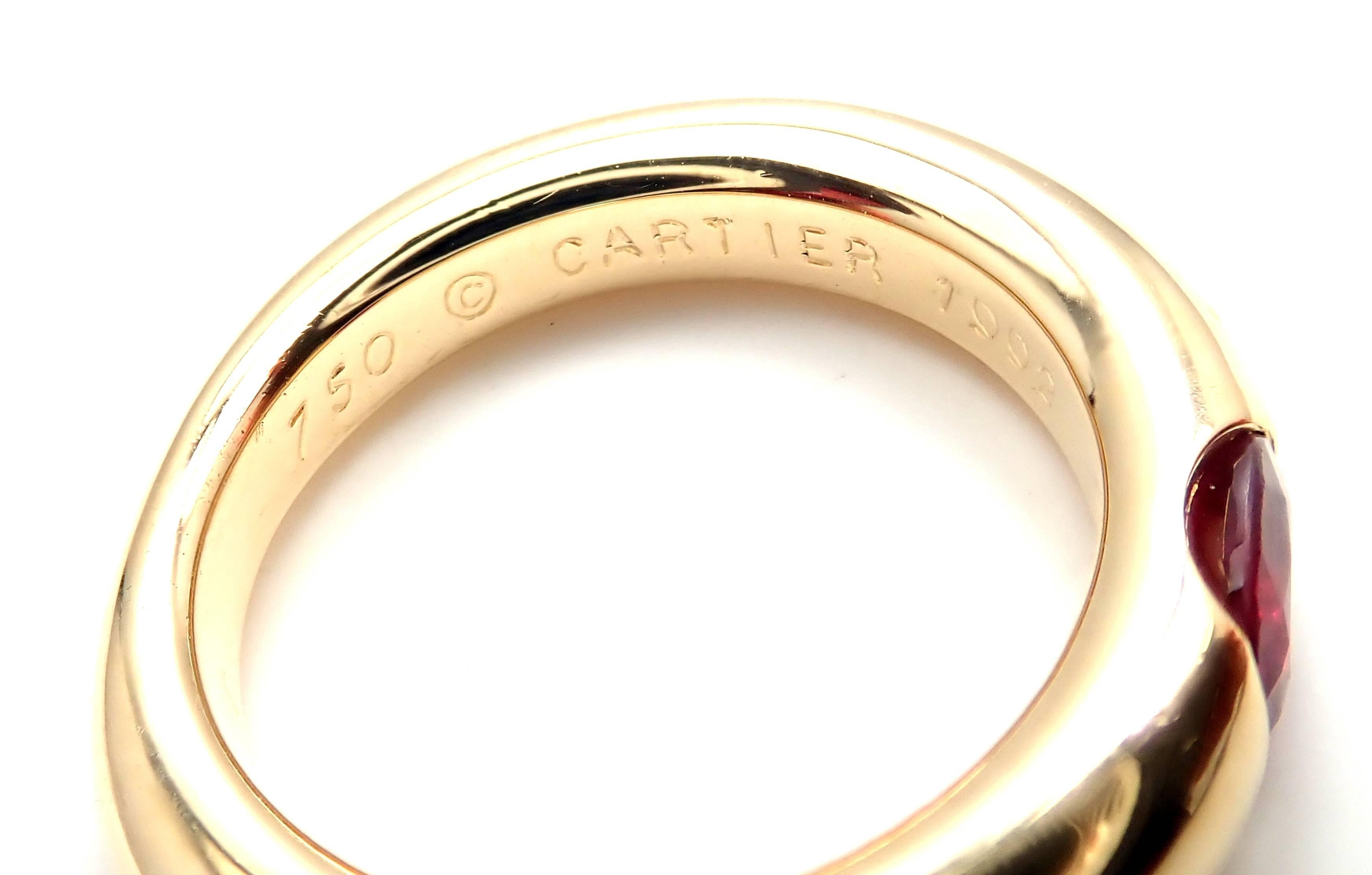 Cartier Ellipse Ruby Yellow Gold Band Ring 5