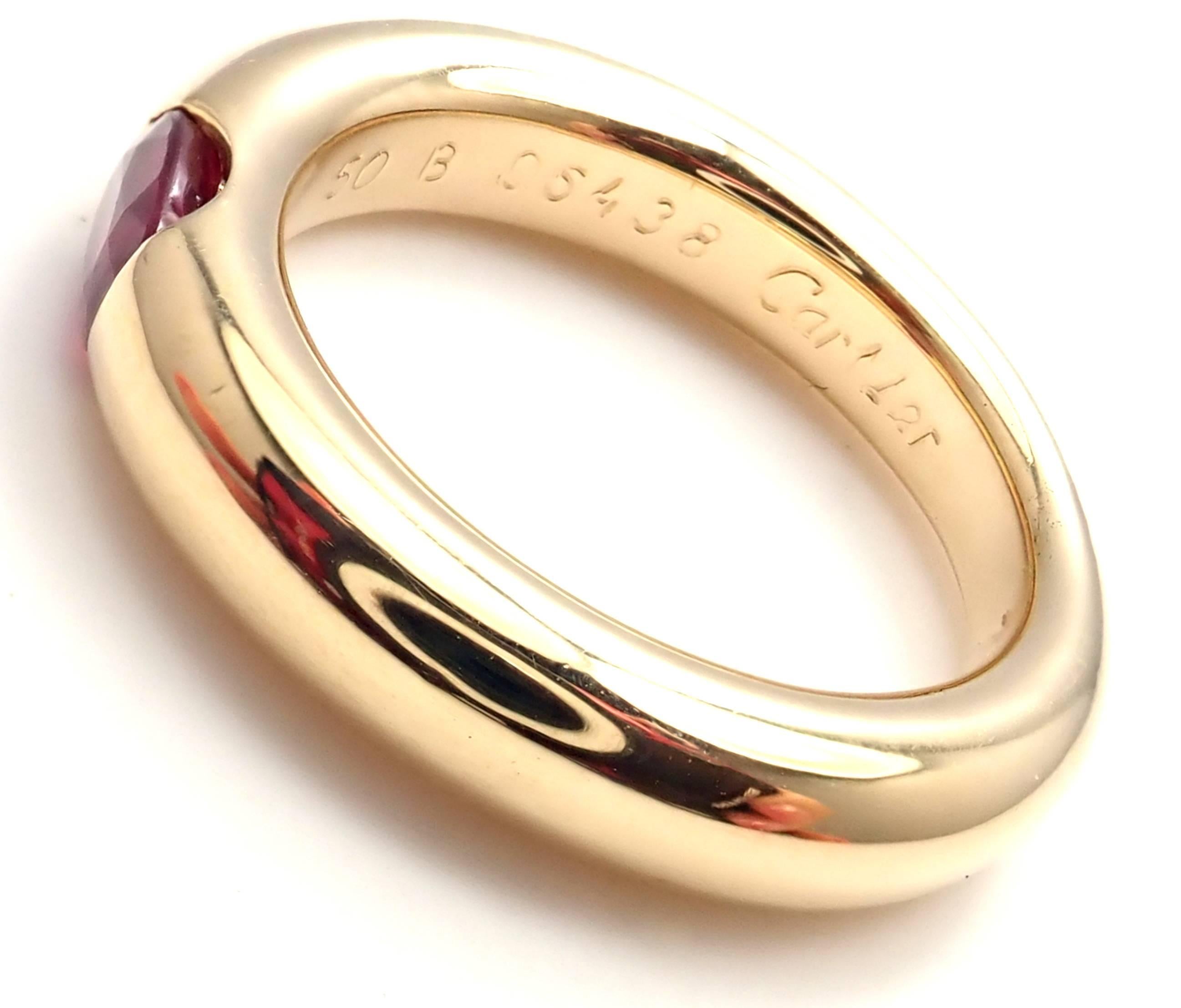 Women's or Men's Cartier Ellipse Ruby Yellow Gold Band Ring