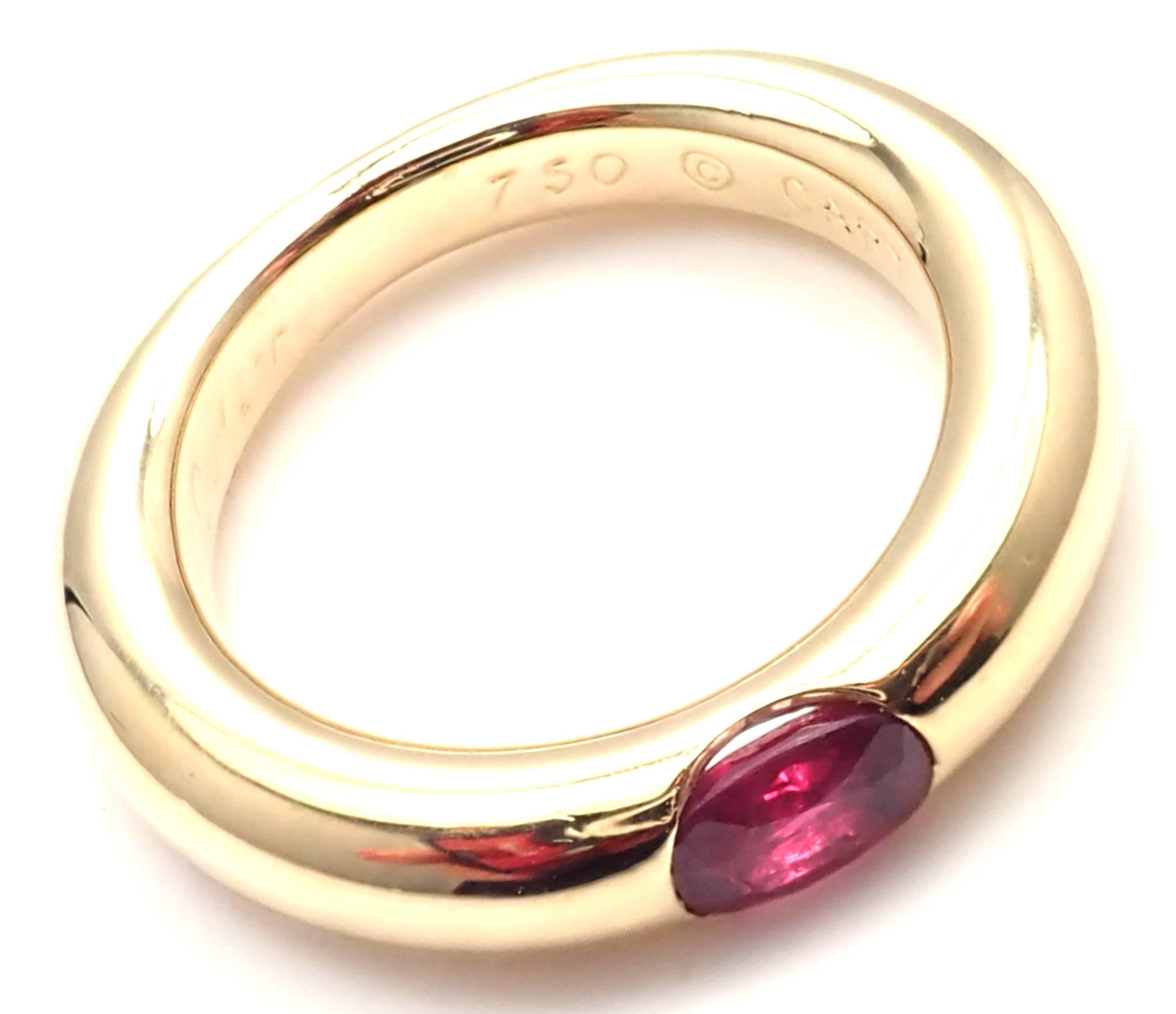 Cartier Ellipse Ruby Yellow Gold Band Ring 1
