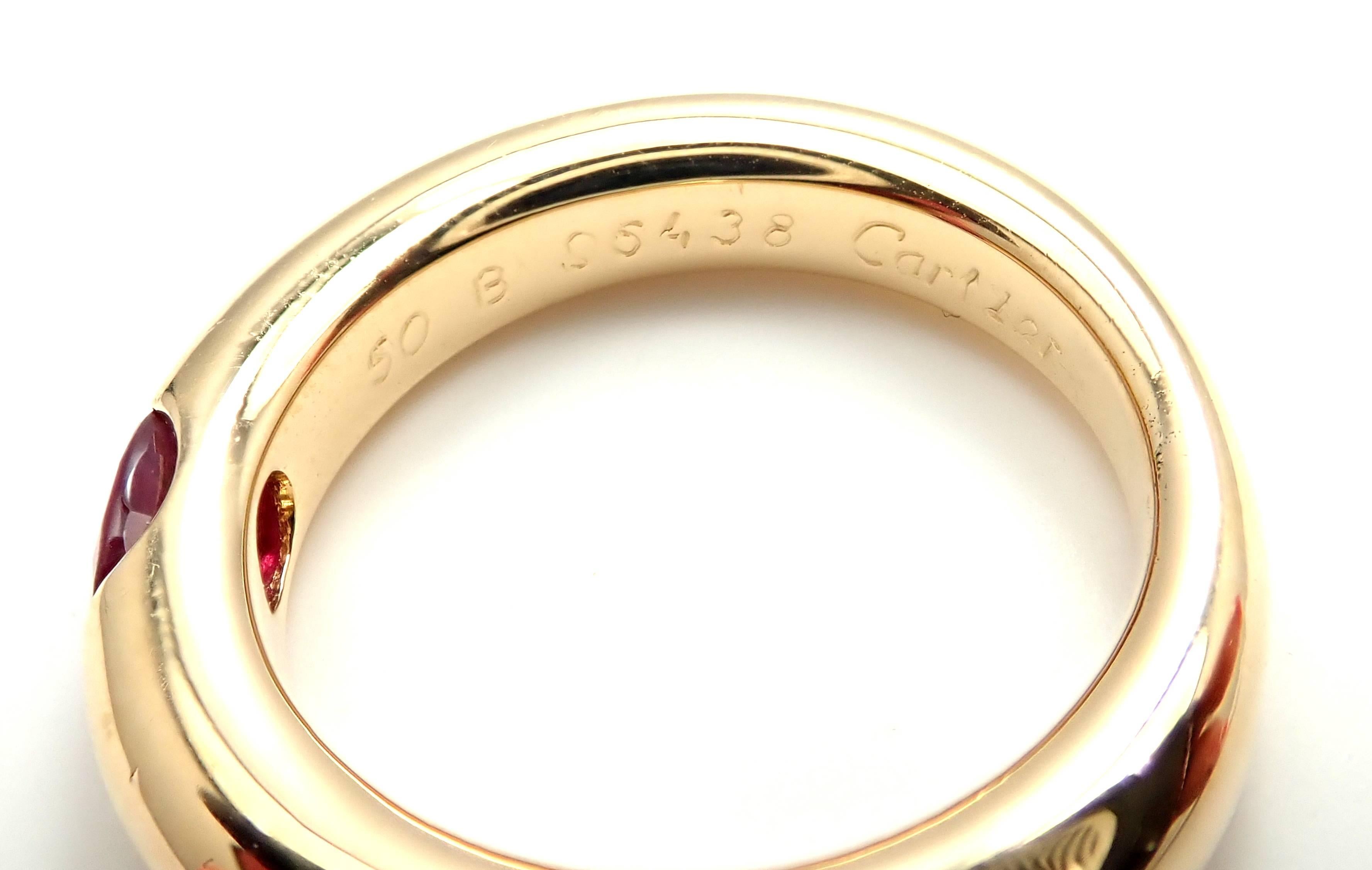 Cartier Ellipse Ruby Yellow Gold Band Ring 2