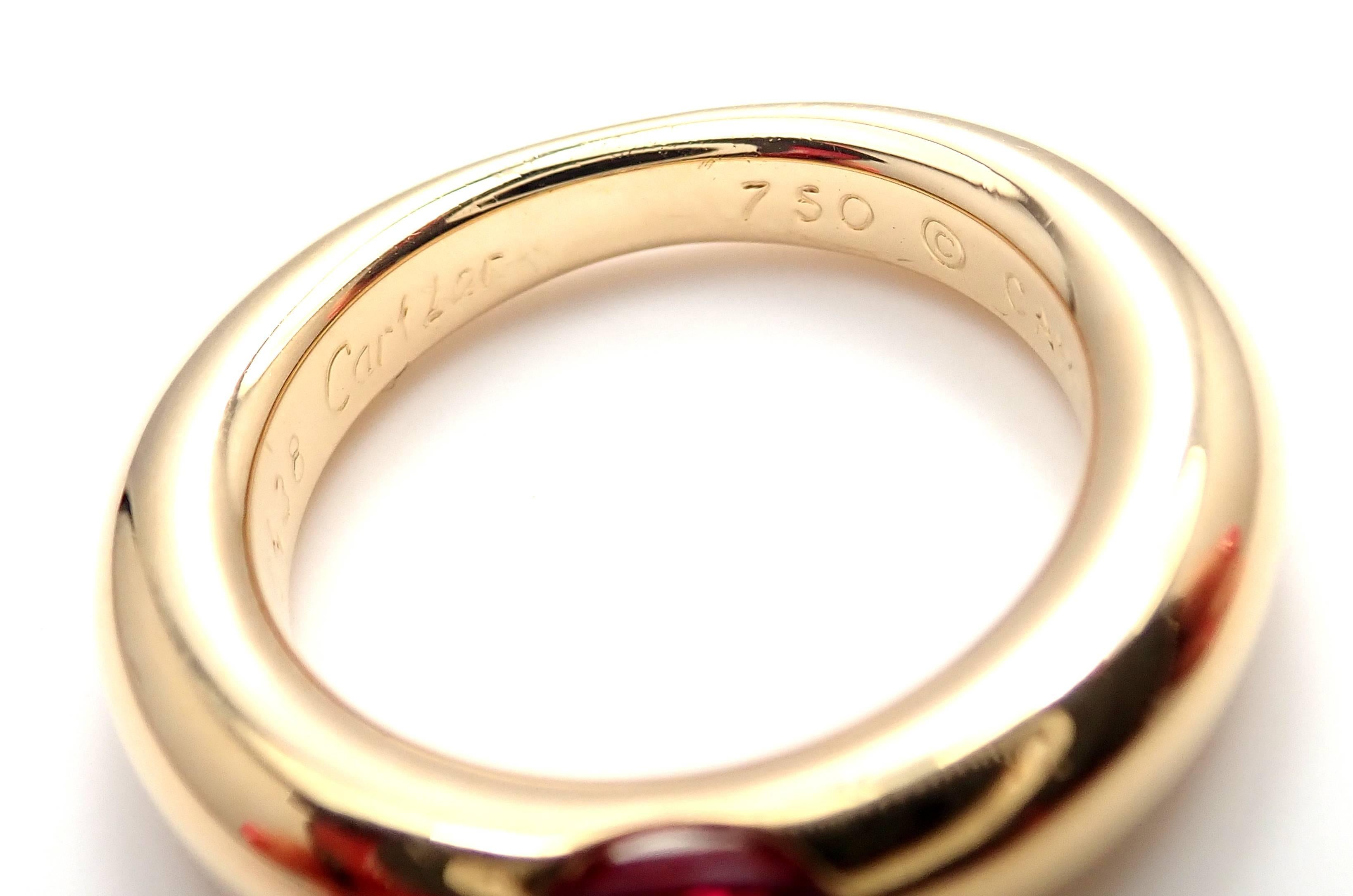 Cartier Ellipse Ruby Yellow Gold Band Ring 3