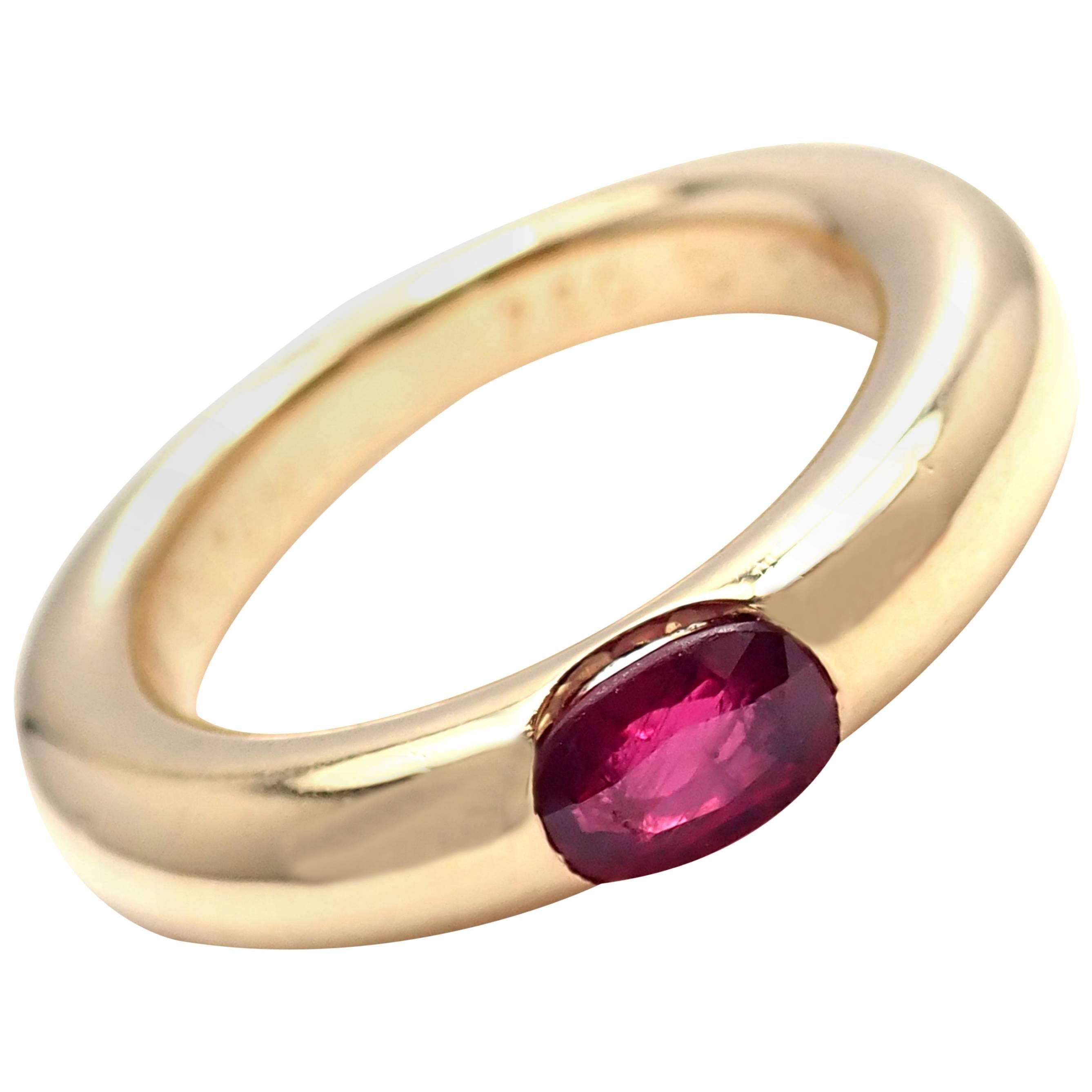 Cartier Ellipse Ruby Yellow Gold Band Ring