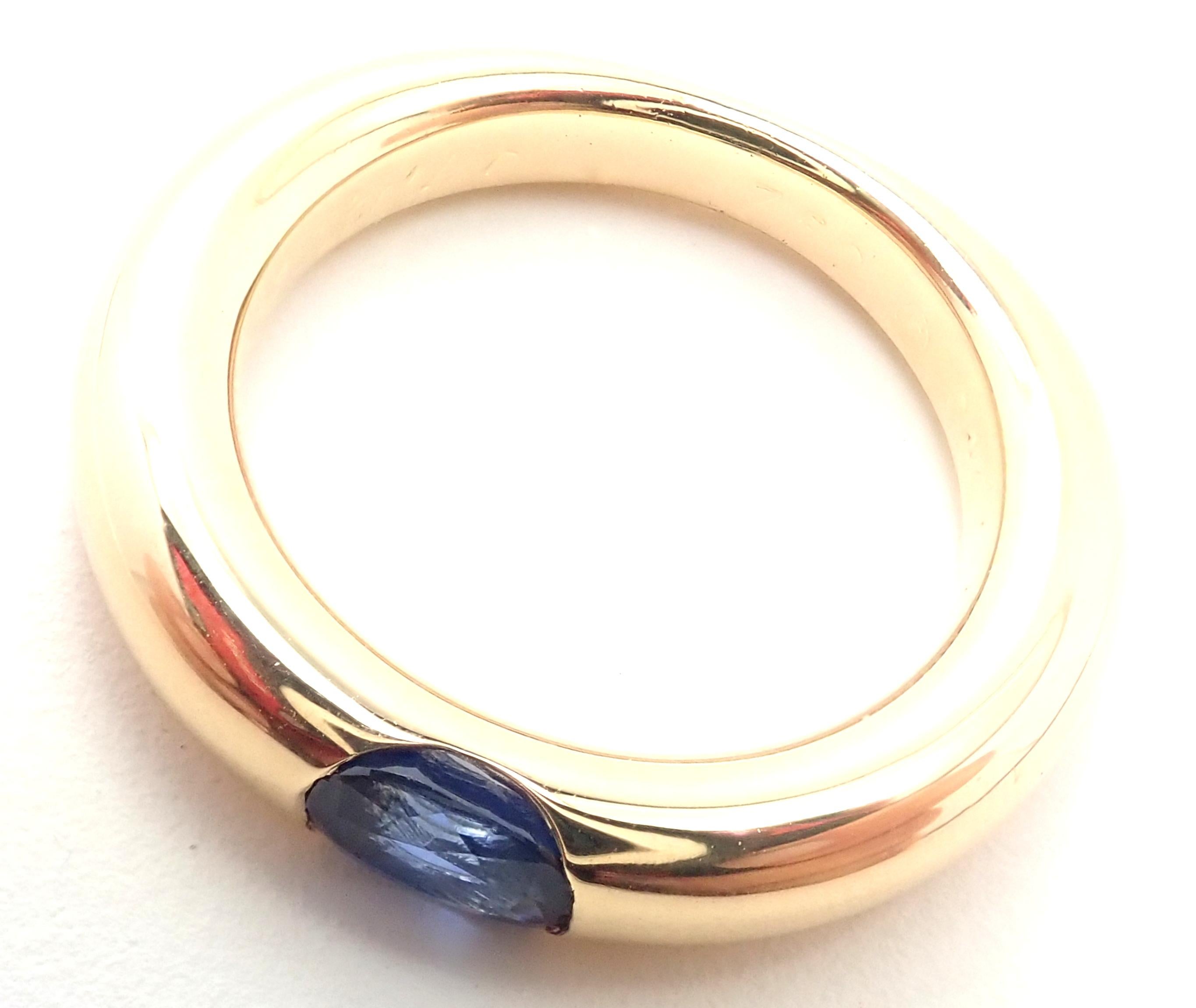 Cartier Ellipse Sapphire Yellow Gold Band Ring 2