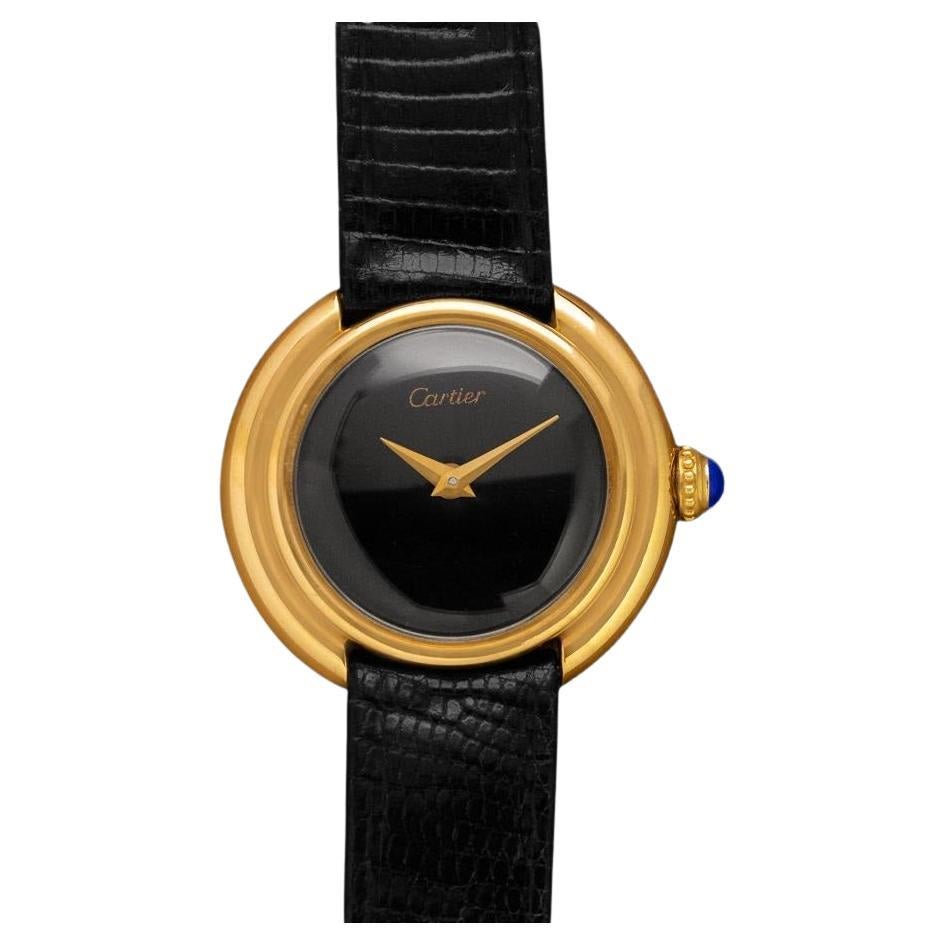 Cartier Ellipse Vintage Ladies Mechanical Watch with Band 
Buckle - 18K Gold