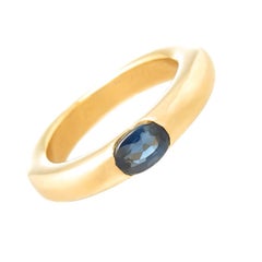 Cartier Ellipse Yellow Gold and Sapphire Stacking Band Ring