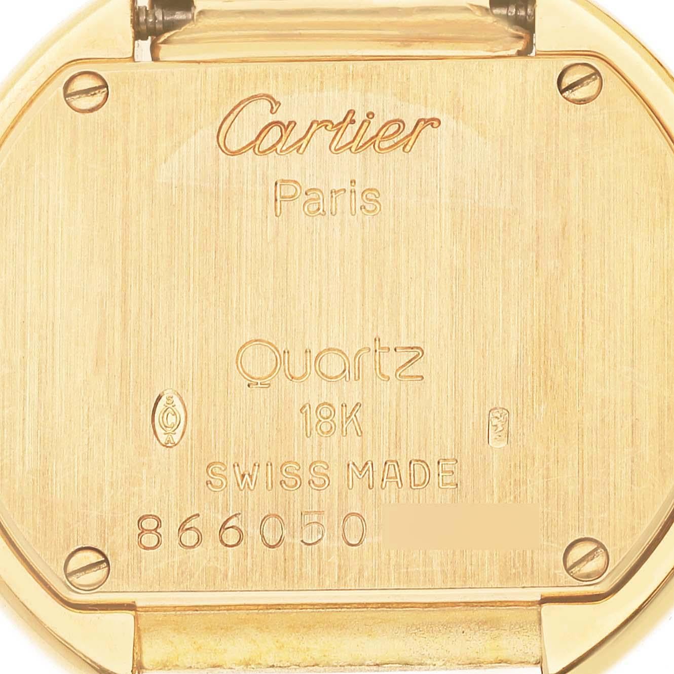 Cartier Ellipse Yellow Gold Diamond Bezel Ladies Watch 8660 1